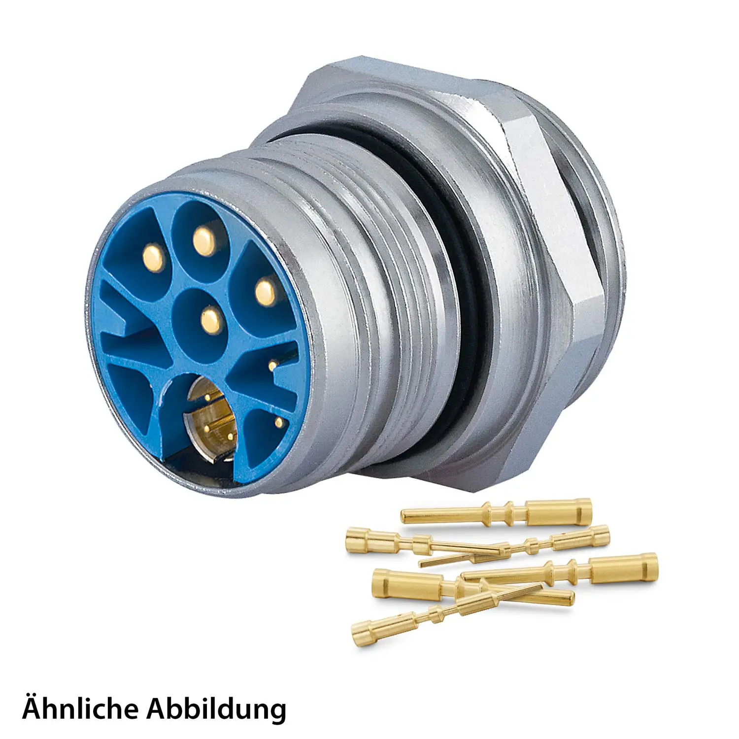 Produktfoto 1 von 799918911K HUMMEL SET inkl. Kontakte M23 Hybrid Gerätesteckverbinder, Crimpeinsatz gerade Polzahl 3+4+4+PE, Stift Vorderwand