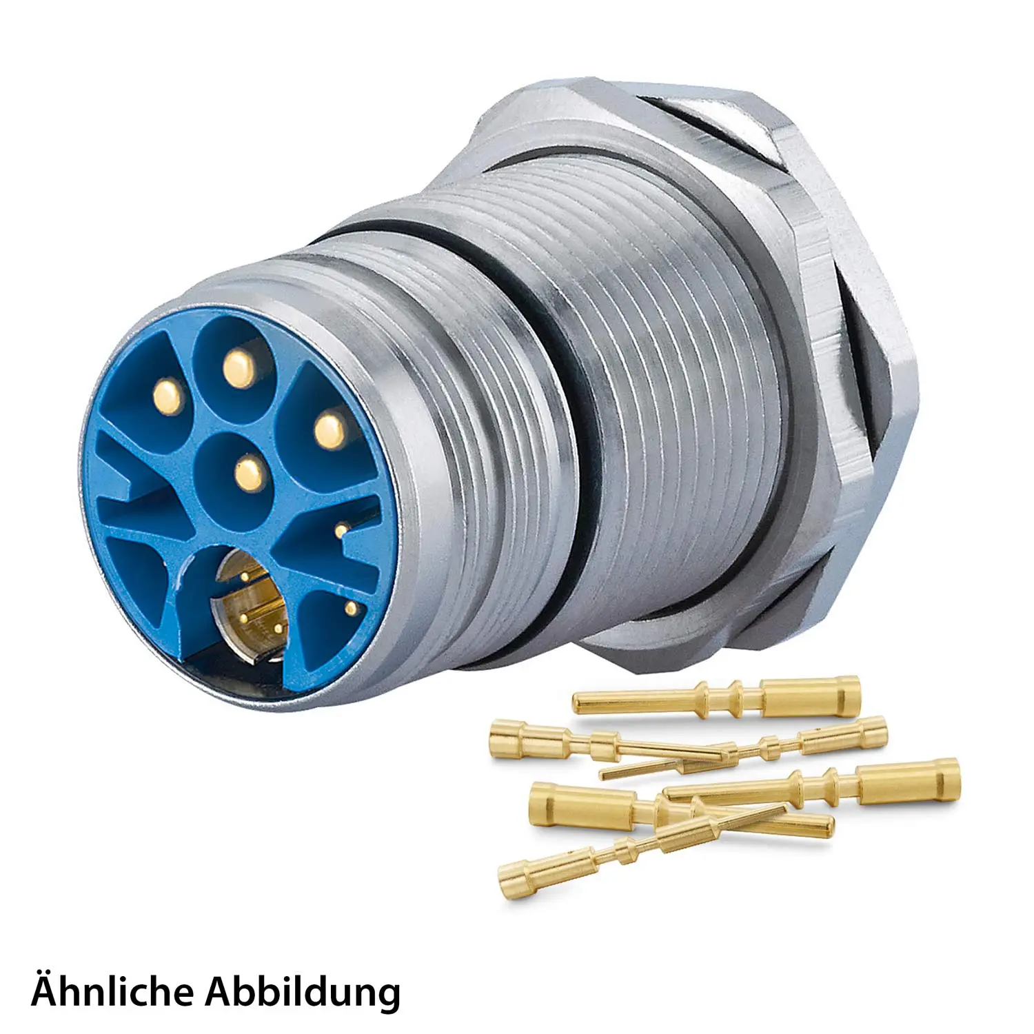 Produktfoto 1 von 799918950K HUMMEL SET inkl. Kontakte M23 Hybrid Gerätesteckverbinder, Crimpeinsatz gerade Polzahl 3+4+4+PE, Stift mit Gegenmutter Hinterwand