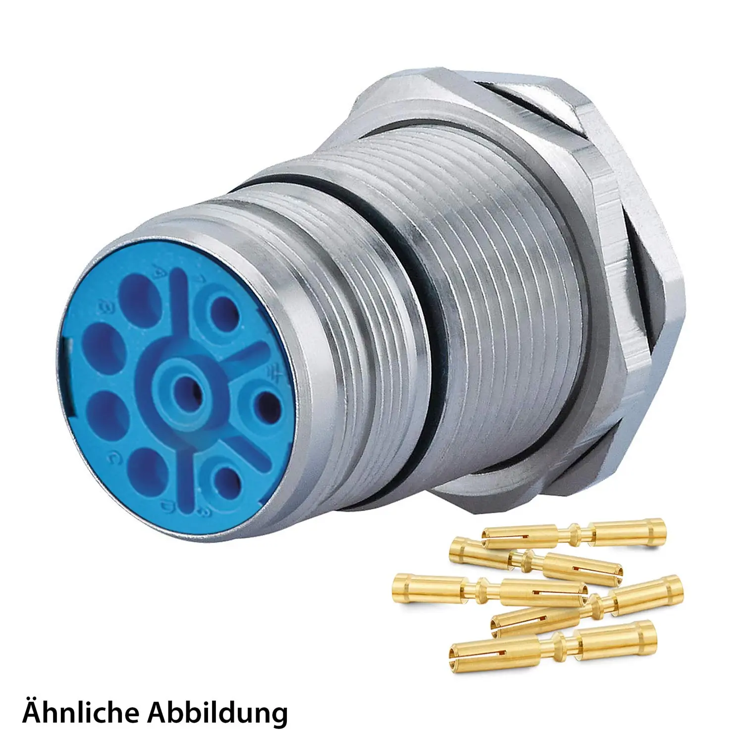799918944K HUMMEL SET inkl. Kontakte M23 Leistung Gerätesteckverbinder, Crimpeinsatz gerade Polzahl 3+5+PE, Buchse mit Gegenmutter Hinterwand