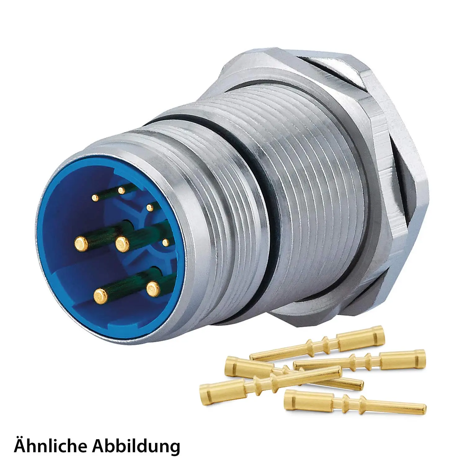 799918945K HUMMEL SET inkl. Kontakte M23 Leistung Gerätesteckverbinder, Crimpeinsatz gerade Polzahl 10-pol., Stift mit Gegenmutter Hinterwand