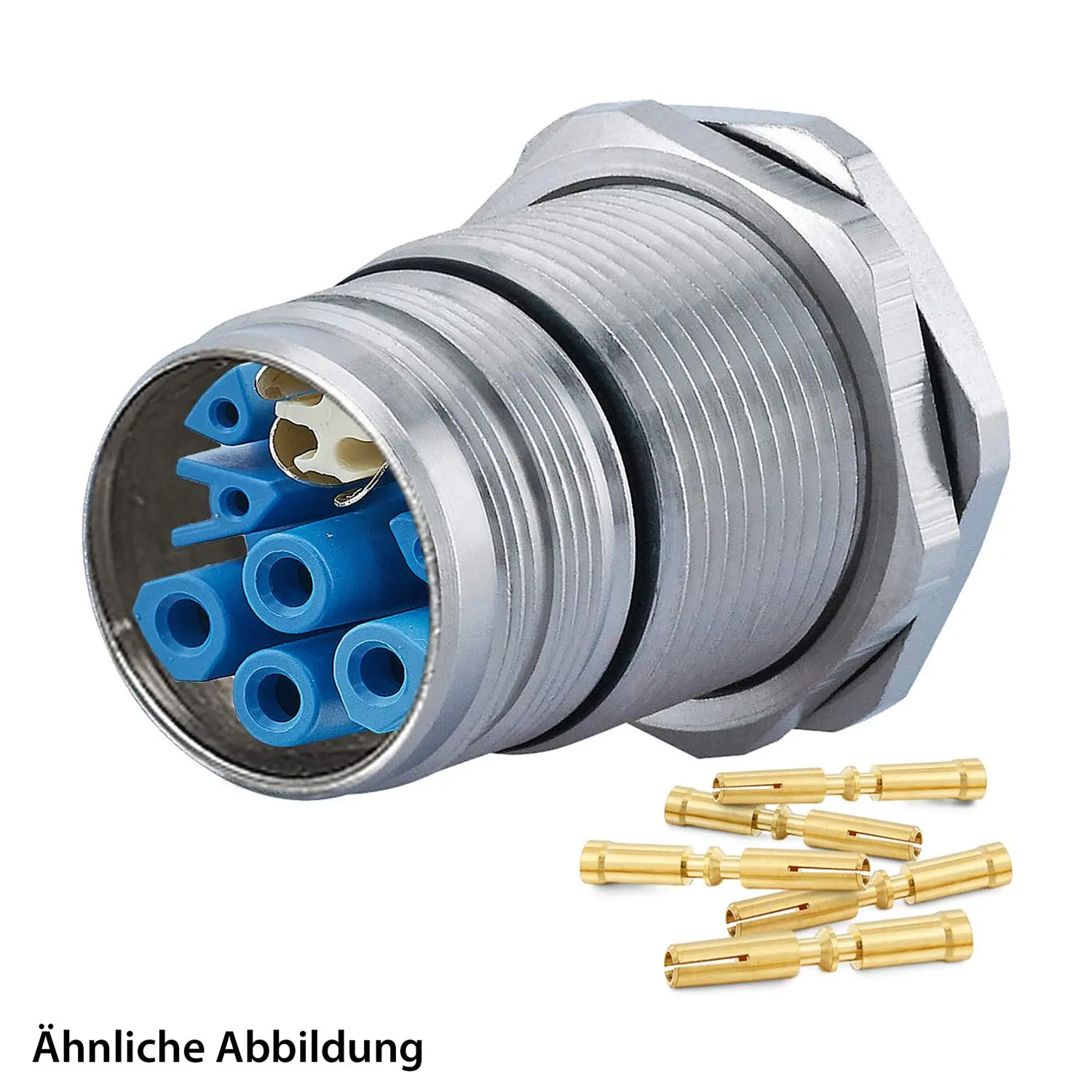 Produktfoto 1 von 799918954K HUMMEL SET inkl. Kontakte M23 Hybrid Gerätesteckverbinder, Crimpeinsatz gerade Polzahl 3+4+4+PE, Buchse mit Gegenmutter Hinterwand