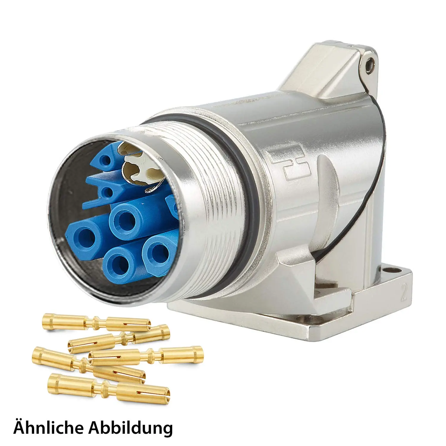 Produktfoto 1 von 799918995K HUMMEL SET inkl. Kontakte M23 Hybrid Gerätesteckverbinder, Crimpeinsatz gewinkelt Polzahl 3+4+4+PE, Buchse Vorderwand