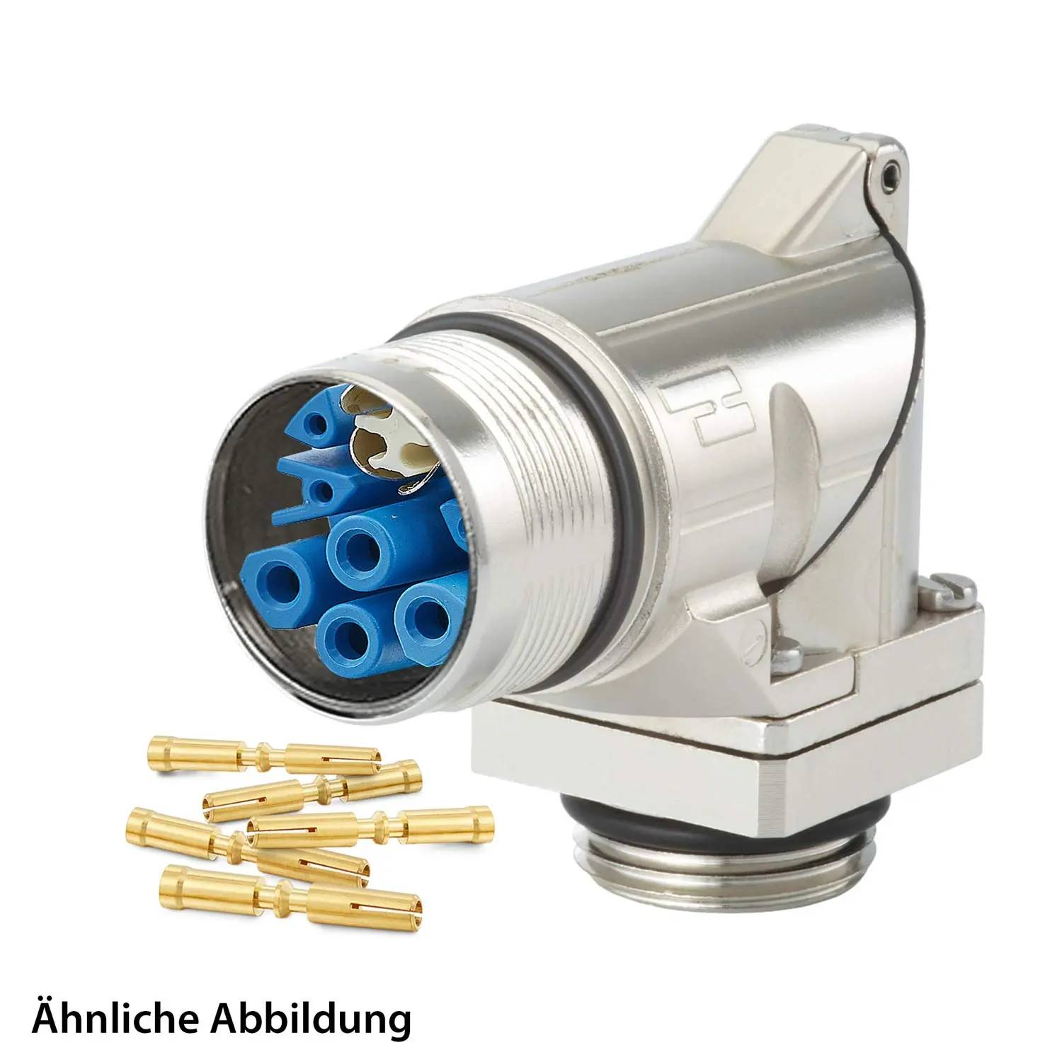 Produktfoto 1 von 799919036K HUMMEL SET inkl. Kontakte M23 Hybrid Gerätesteckverbinder, Crimpeinsatz gewinkelt Polzahl 3+4+4+PE, Buchse drehbar um 335 Grad Vorderwand