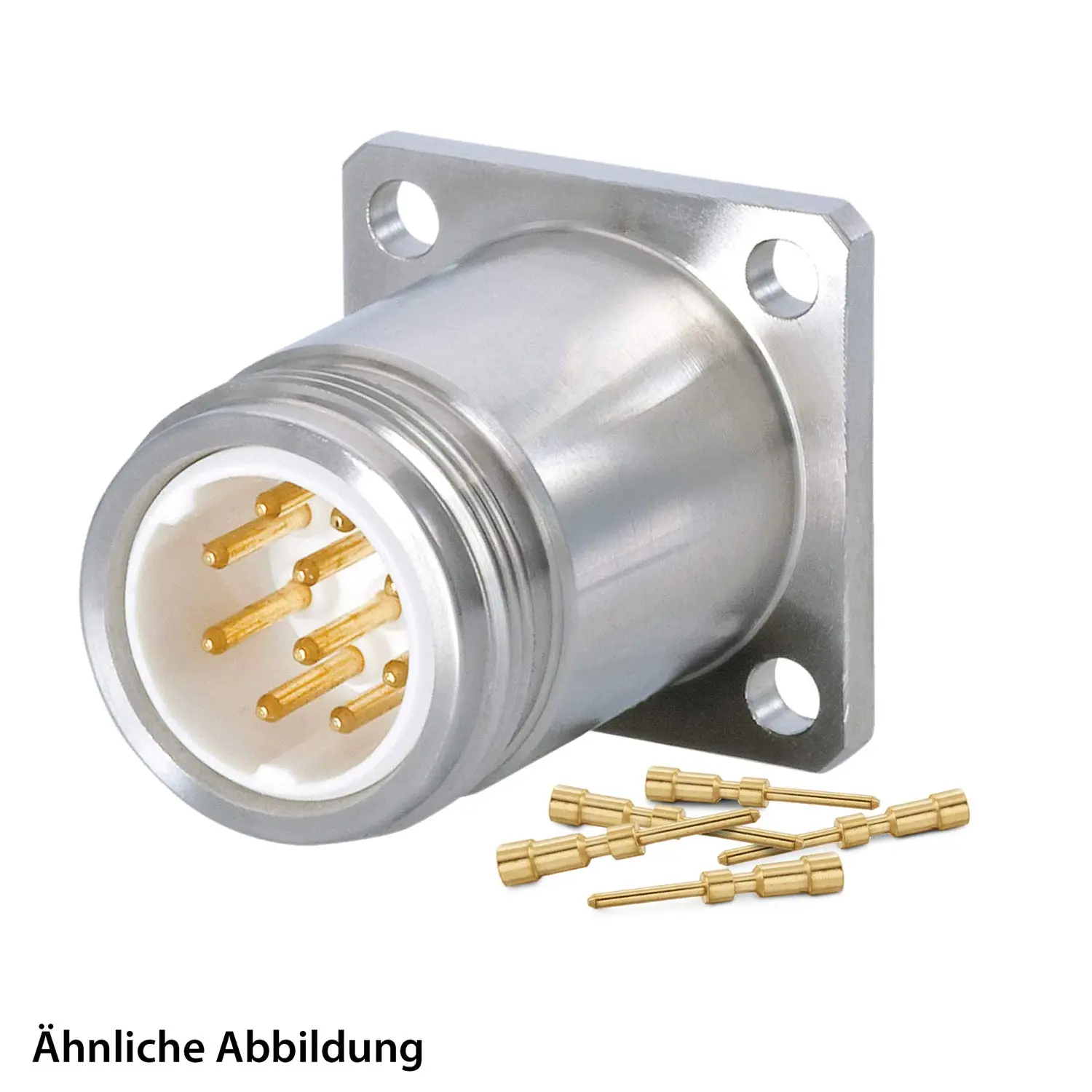 Produktfoto 1 von 799919295K HUMMEL SET inkl. Kontakte M16 INOX Geräteteckverbinder, Crimpei. gerade Polzahl 3+4+PE, Stift Vorderwand