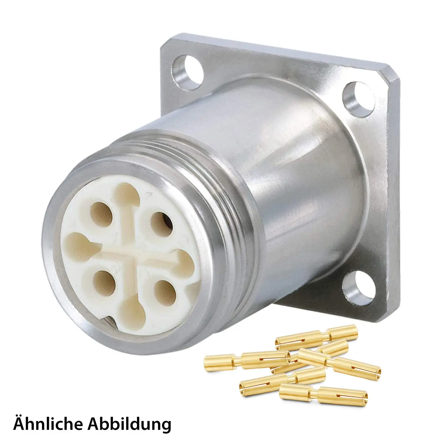 Produktfoto 1 von 799919306K HUMMEL SET inkl. Kontakte M16 INOX Geräteteckverbinder, Crimpei. gerade Polzahl 18-pol., Buchse Vorderwand