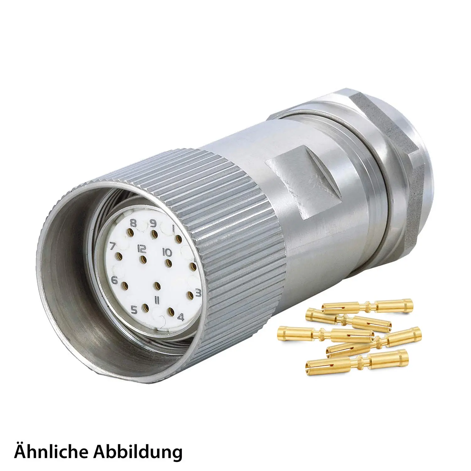 799920054K HUMMEL SET inkl. Kontakte M23 Signal INOX Kabelsteckverbinder EMV, Crimpein. gerade Polzahl 17-pol., Buchse Kabelabgang gerade, Klemmbereich 10,0mm - 14,0mm