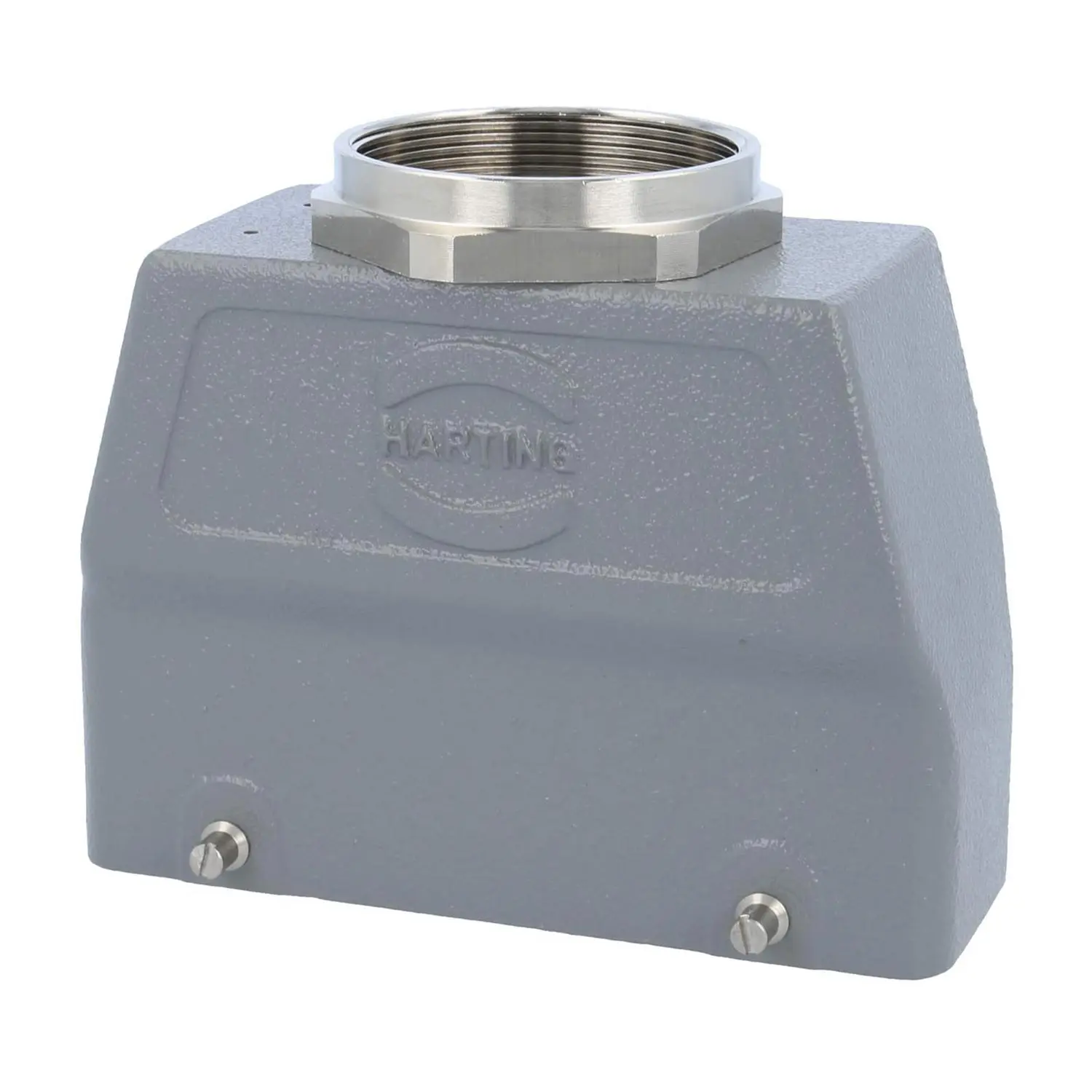 Produktfoto 1 von 04301240477 HARTING Han 24B Tüllengehäuse hoch, 1xM50 gerader Kabelabgang, mit 2 Querbügeln Verschraubung M50 Klemmbereich 27,0mm - 35,0mm