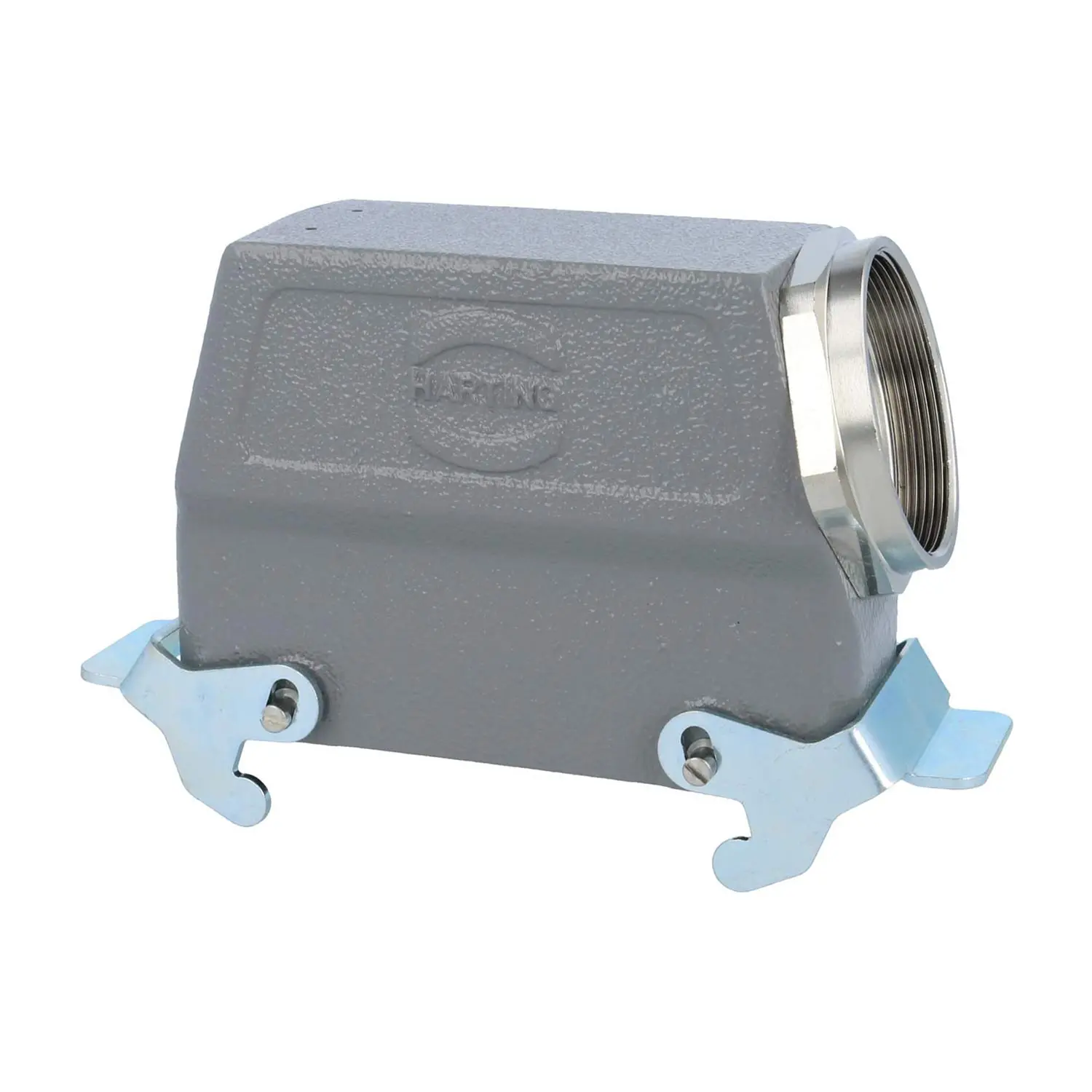 Produktfoto 1 von 04301240575 HARTING Han 24B Tüllengehäuse hoch, 1xM50 seitlicher Kabelabgang, mit 2 Querbügeln Verschraubung M50 Klemmbereich 27,0mm - 35,0mm