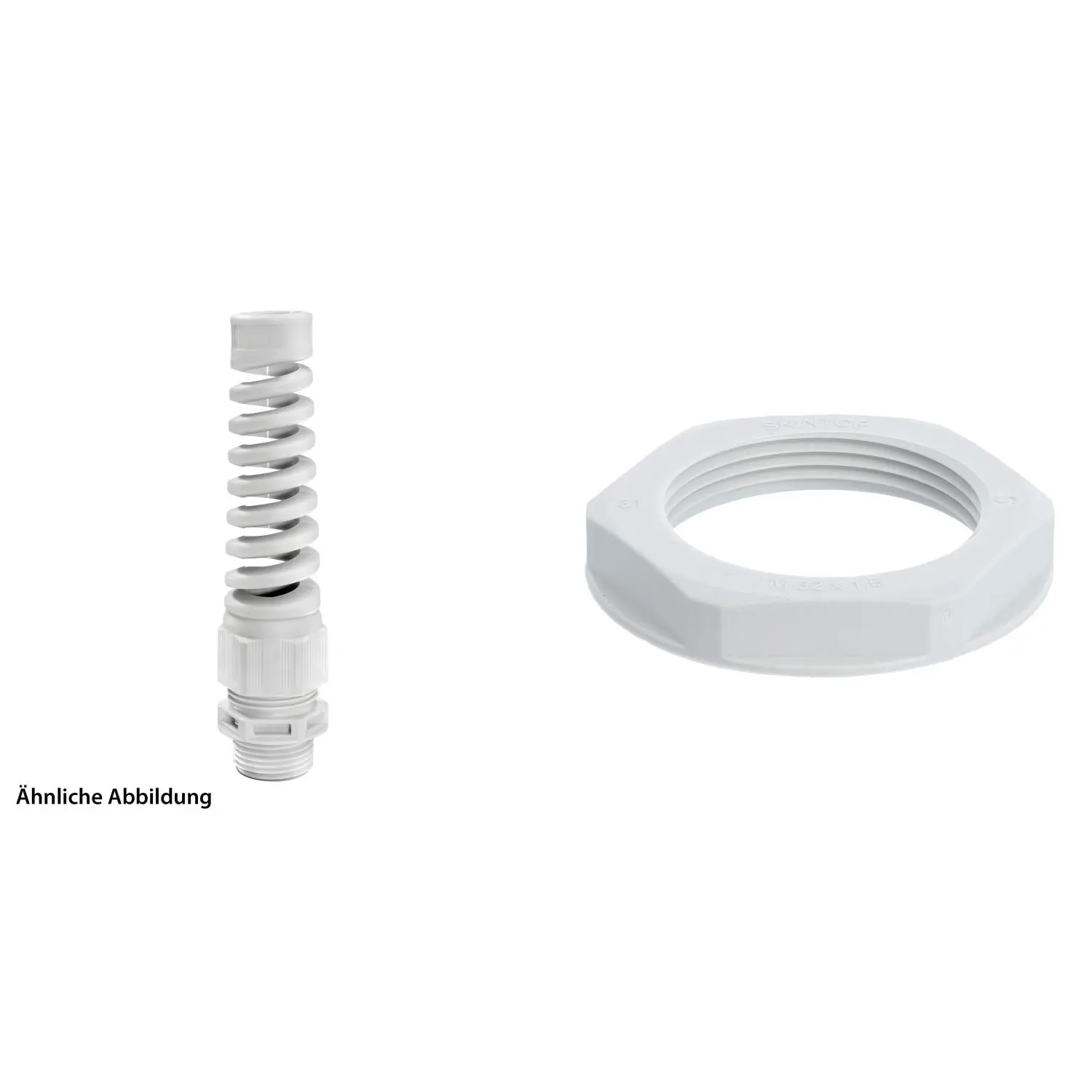Produktfoto 1 von 59912059K WISKA Verschraubung mit Biegeschutz und Gegenmutter M32x1,5 Polyamid (PA) Gewindelänge 12,0mm