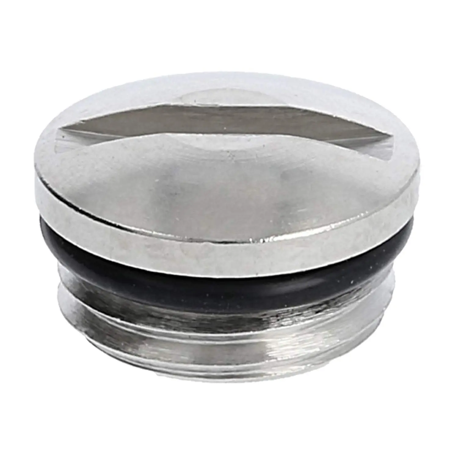 Produktfoto 1 von 10062375 WISKA Blindstopfen PG7x1,27 rund mit Schlitz inkl. O-Ring Messing (CuZn) vernickelt Gewindelänge 5,0mm