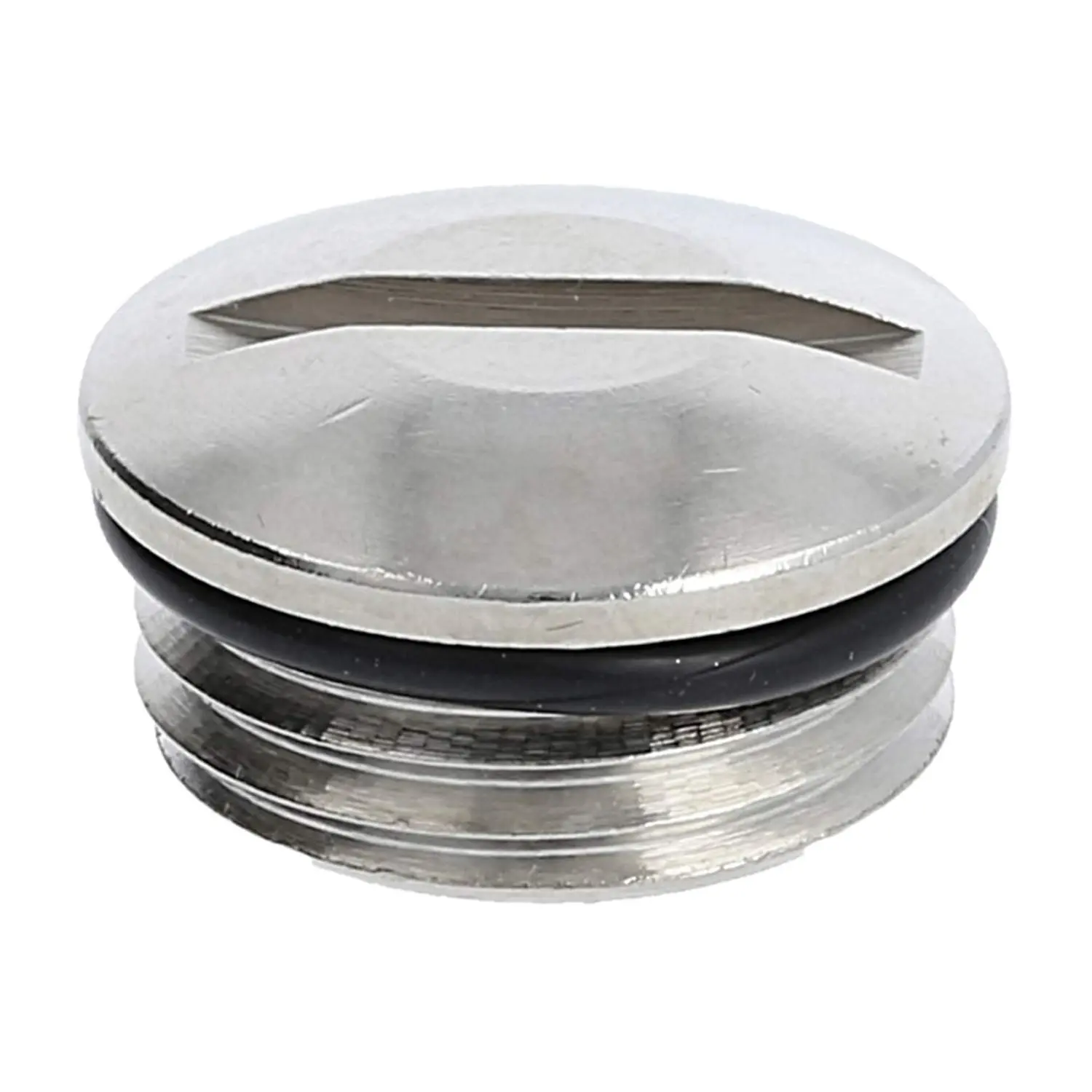 Produktfoto 1 von 10062376 WISKA Blindstopfen PG9x1,41 rund mit Schlitz inkl. O-Ring Messing (CuZn) vernickelt Gewindelänge 6,0mm