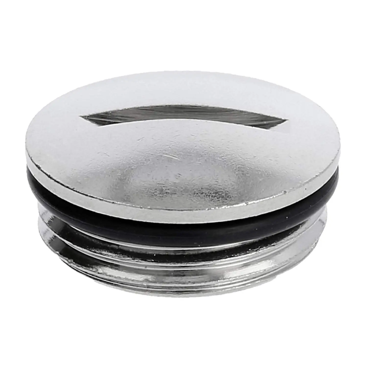 Produktfoto 1 von 10062377 WISKA Blindstopfen PG11x1,41 rund mit Schlitz inkl. O-Ring Messing (CuZn) vernickelt Gewindelänge 6,0mm