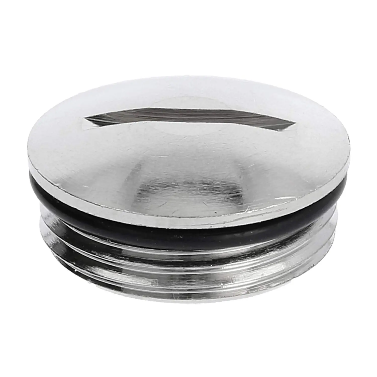 Produktfoto 1 von 10062378 WISKA Blindstopfen PG13,5x1,41 rund mit Schlitz inkl. O-Ring Messing (CuZn) vernickelt Gewindelänge 6,5mm