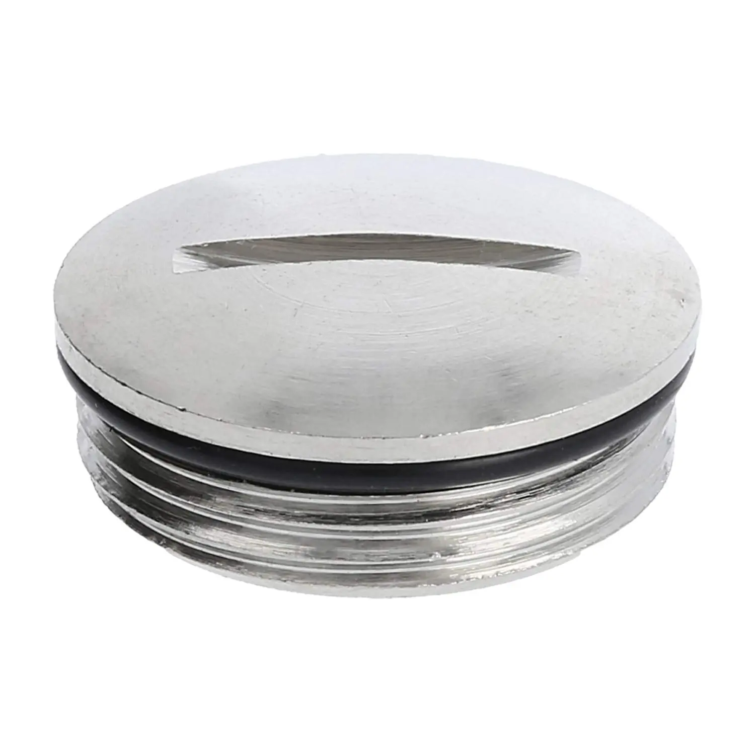 Produktfoto 1 von 10062379 WISKA Blindstopfen PG16x1,41 rund mit Schlitz inkl. O-Ring Messing (CuZn) vernickelt Gewindelänge 6,5mm