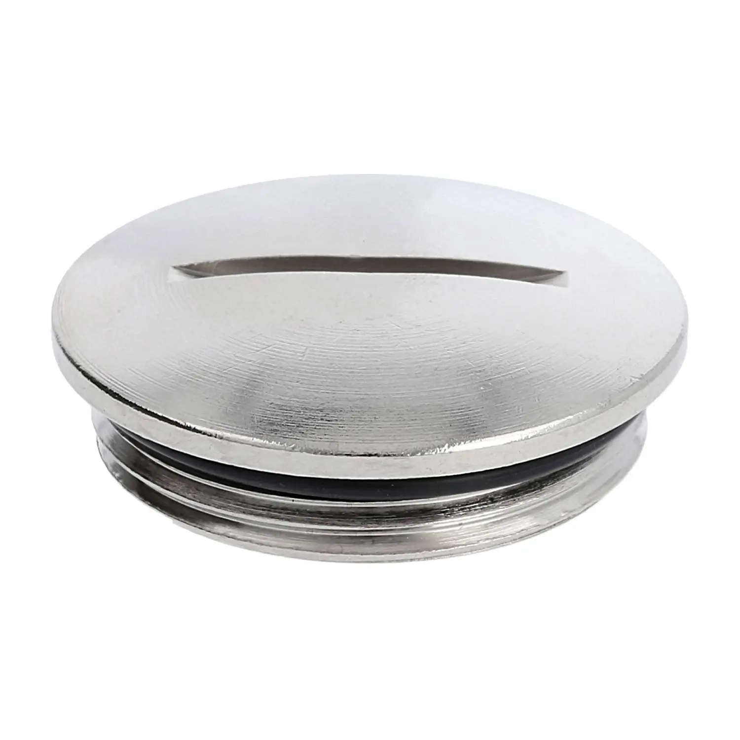 Produktfoto 1 von 10062380 WISKA Blindstopfen PG21x1,588 rund mit Schlitz inkl. O-Ring Messing (CuZn) vernickelt Gewindelänge 7,0mm