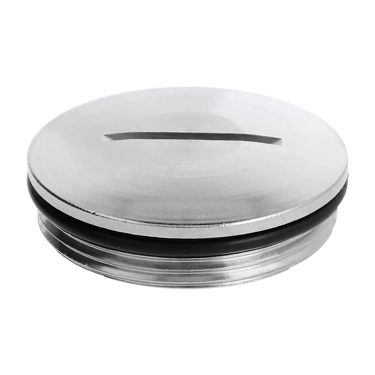 Produktfoto 1 von 10062381 WISKA Blindstopfen PG29x1,588 rund mit Schlitz inkl. O-Ring Messing (CuZn) vernickelt Gewindelänge 8,0mm
