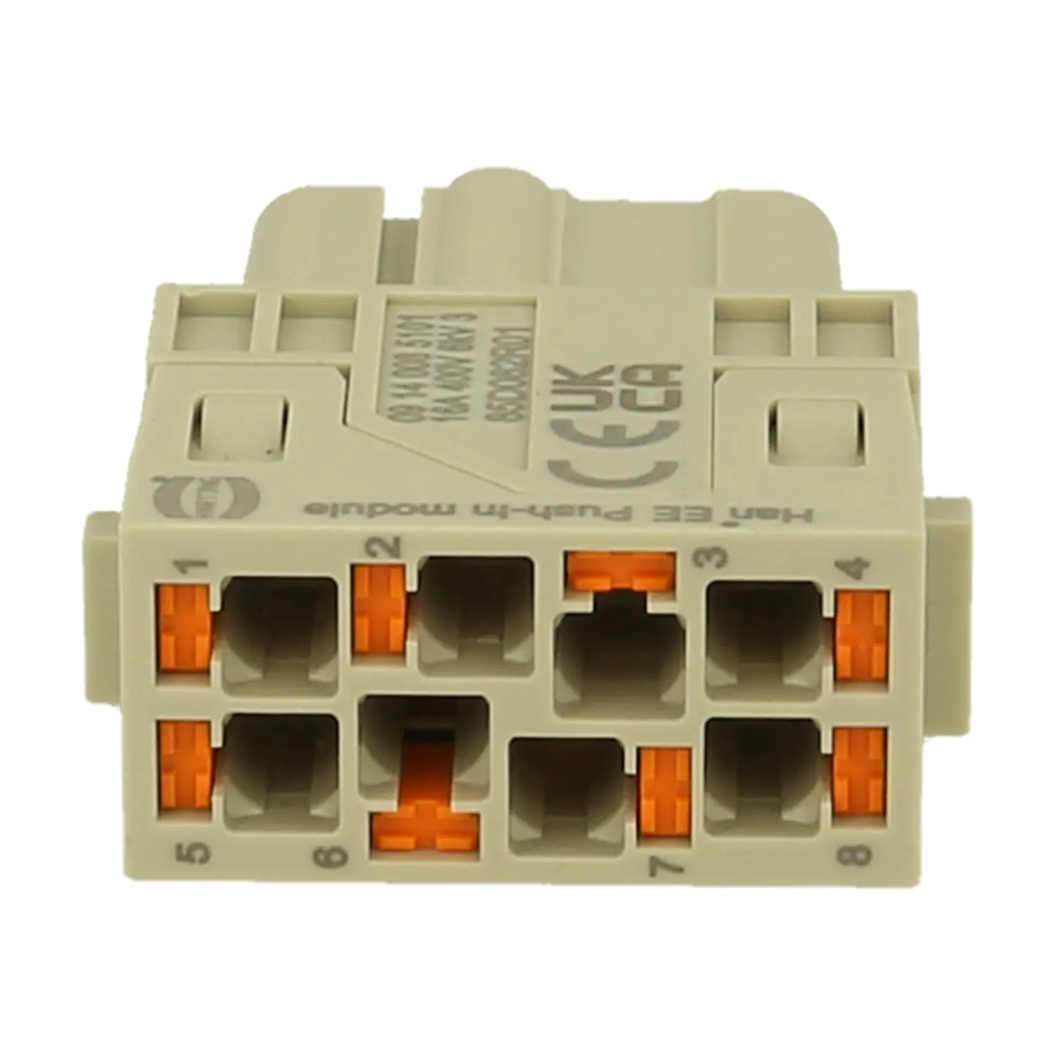 Produktfoto 1 von Han EE Modul Buchseneinsatz (F) Push-In-Anschluss, 8-polig 400V, 16A