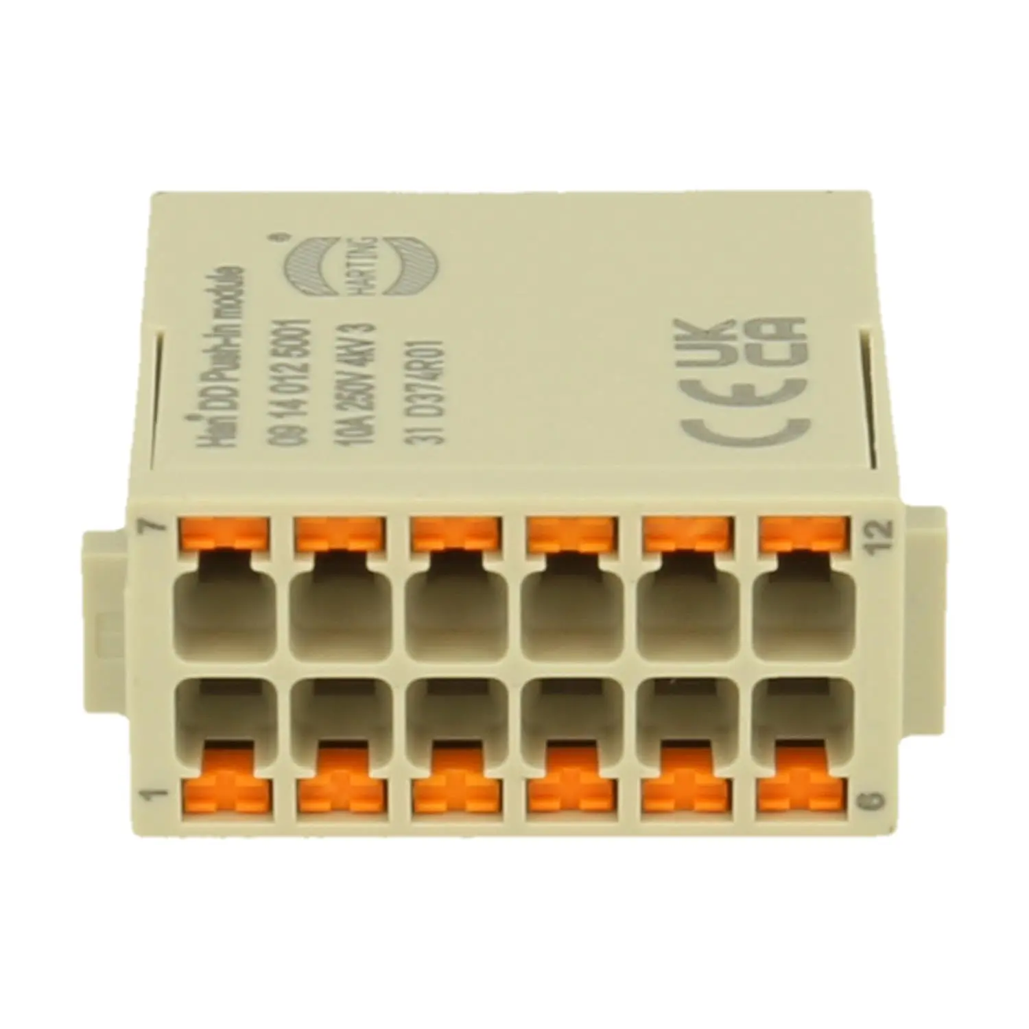 Produktfoto 1 von Han DD Modul Stifteinsatz (M) Push-In-Anschluss, 12-polig 250V, 10A