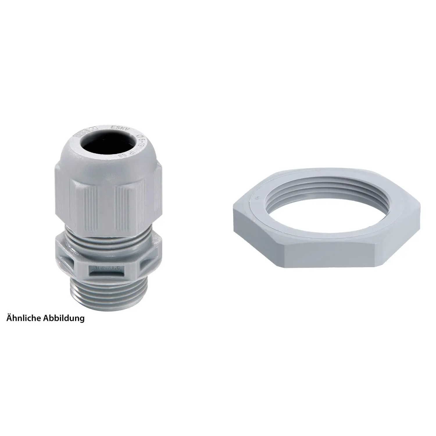 Produktfoto 1 von 59911998K WISKA Verschraubung niedrige Temperatur mit Gegenmutter M32x1,5 lang Polyamid (PA) Gewindelänge 15,0mm