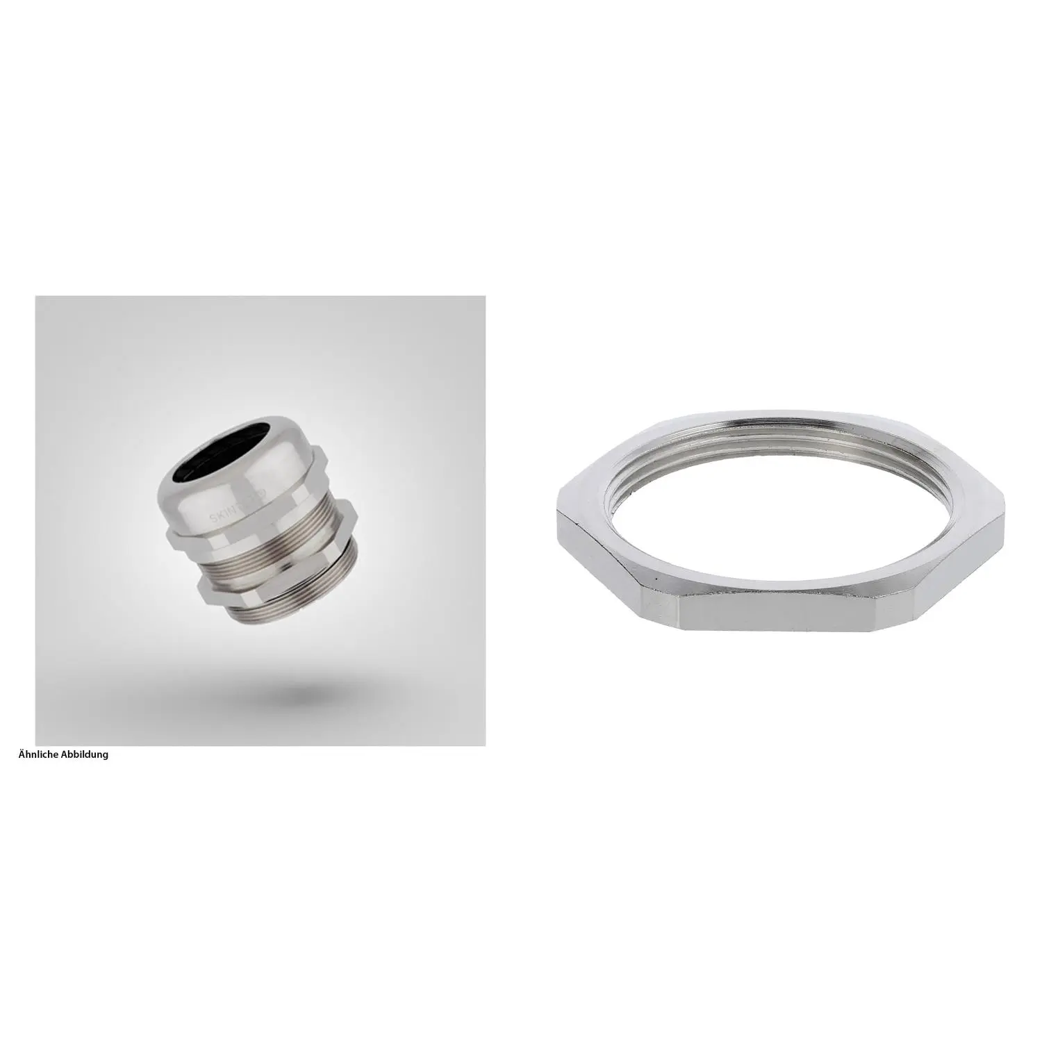 Produktfoto 1 von 59911850K LAPP Verschraubung mit Gegenmutter M40x1,5 Plus Klemmbereich Messing (CuZn) vernickelt Gewindelänge 15,0mm