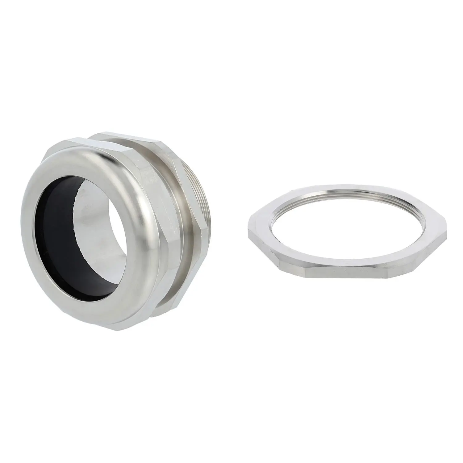 Produktfoto 1 von 59911871K LAPP Verschraubung mit Gegenmutter M75x1,5 Messing (CuZn) vernickelt Gewindelänge 15,0mm