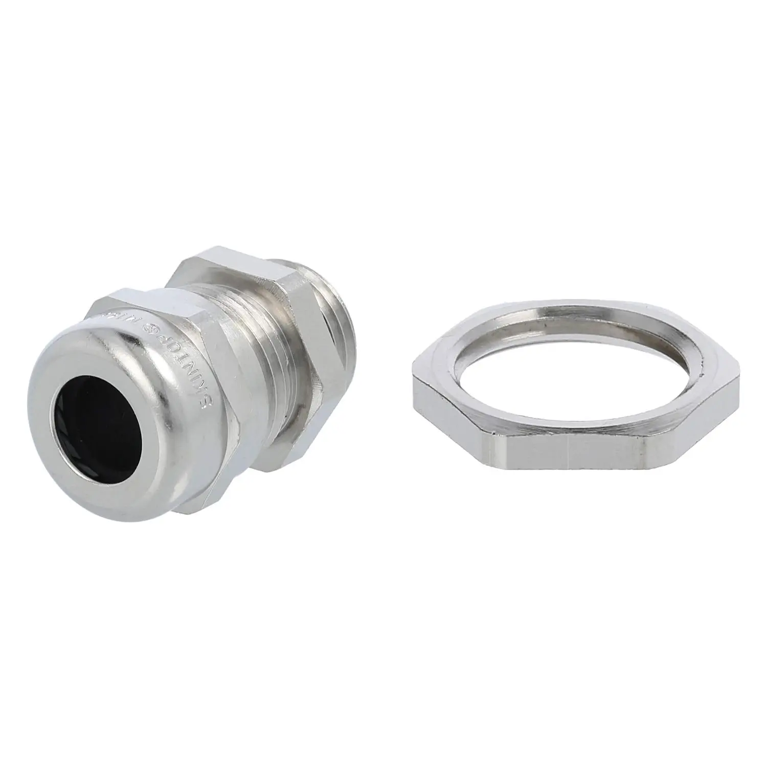 Produktfoto 1 von 59911807K LAPP Verschraubung mit Gegenmutter M16x1,5 Messing (CuZn) vernickelt Gewindelänge 7,0mm