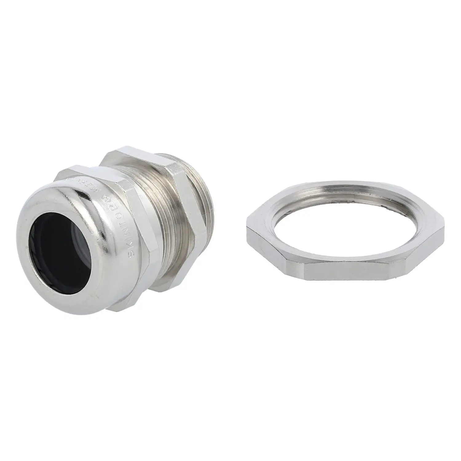 Produktfoto 1 von 59911832K LAPP Verschraubung mit Gegenmutter M25x1,5 Messing (CuZn) vernickelt Gewindelänge 8,0mm