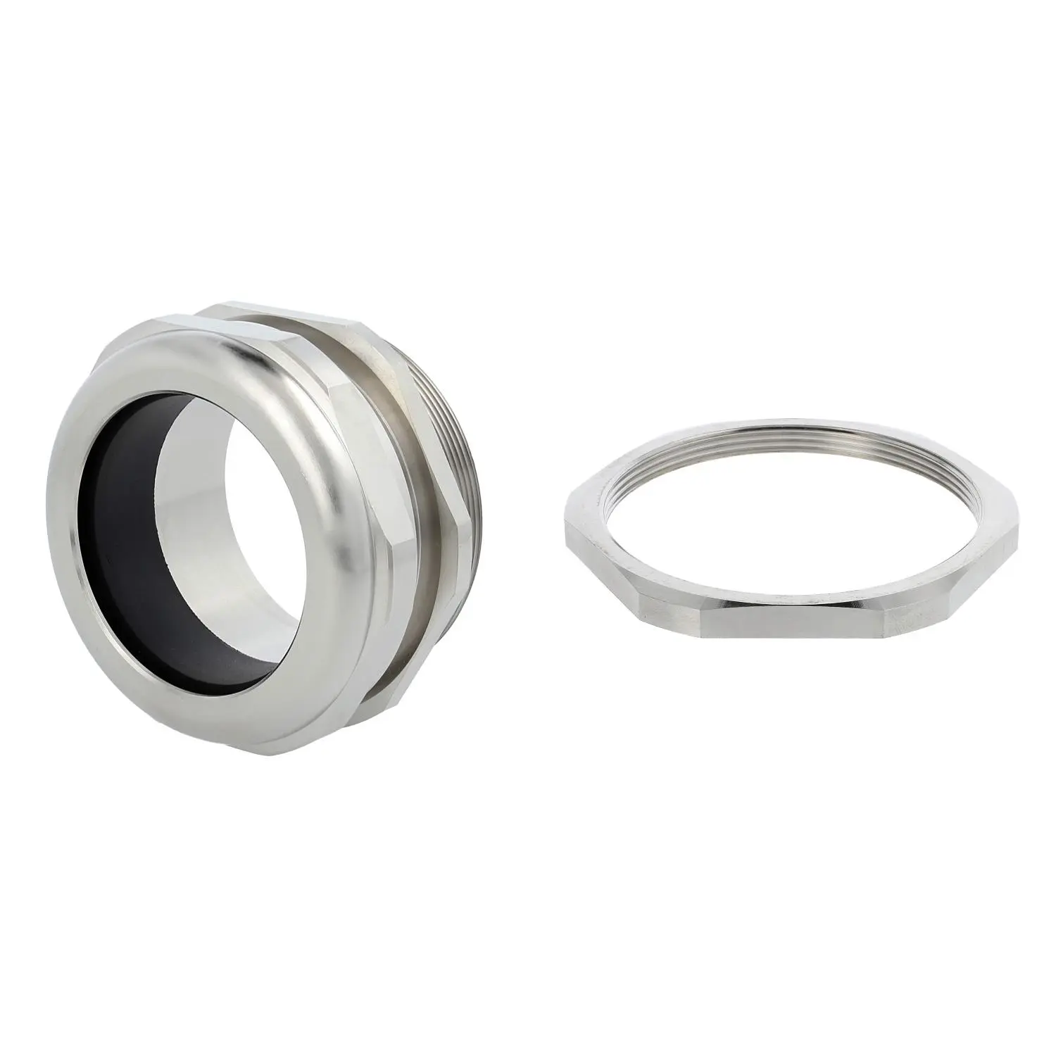 Produktfoto 1 von 59911872K LAPP Verschraubung mit Gegenmutter M90x2 Messing (CuZn) vernickelt Gewindelänge 20,0mm