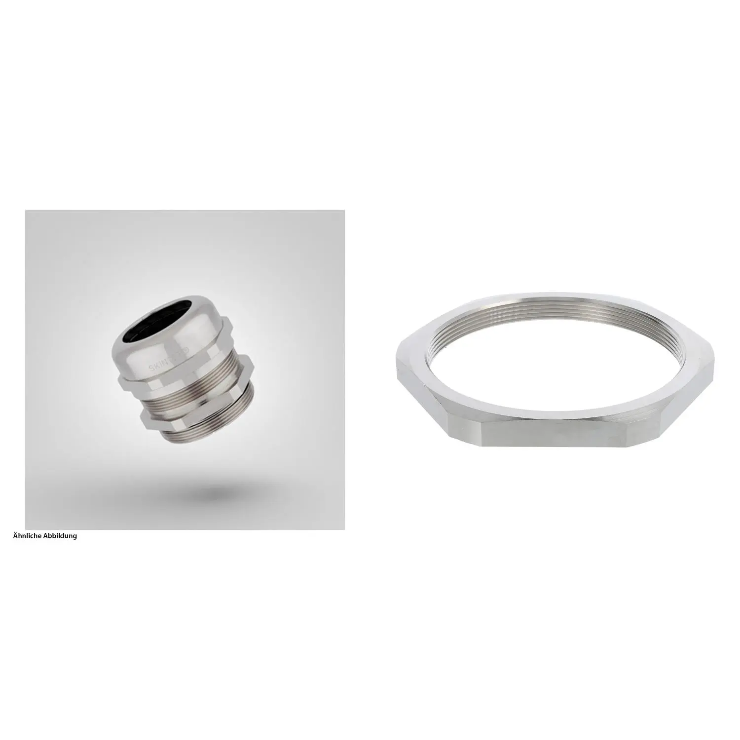 Produktfoto 1 von 59911790K LAPP Verschraubung mit Gegenmutter M110x2 Messing (CuZn) vernickelt Gewindelänge 25,0mm