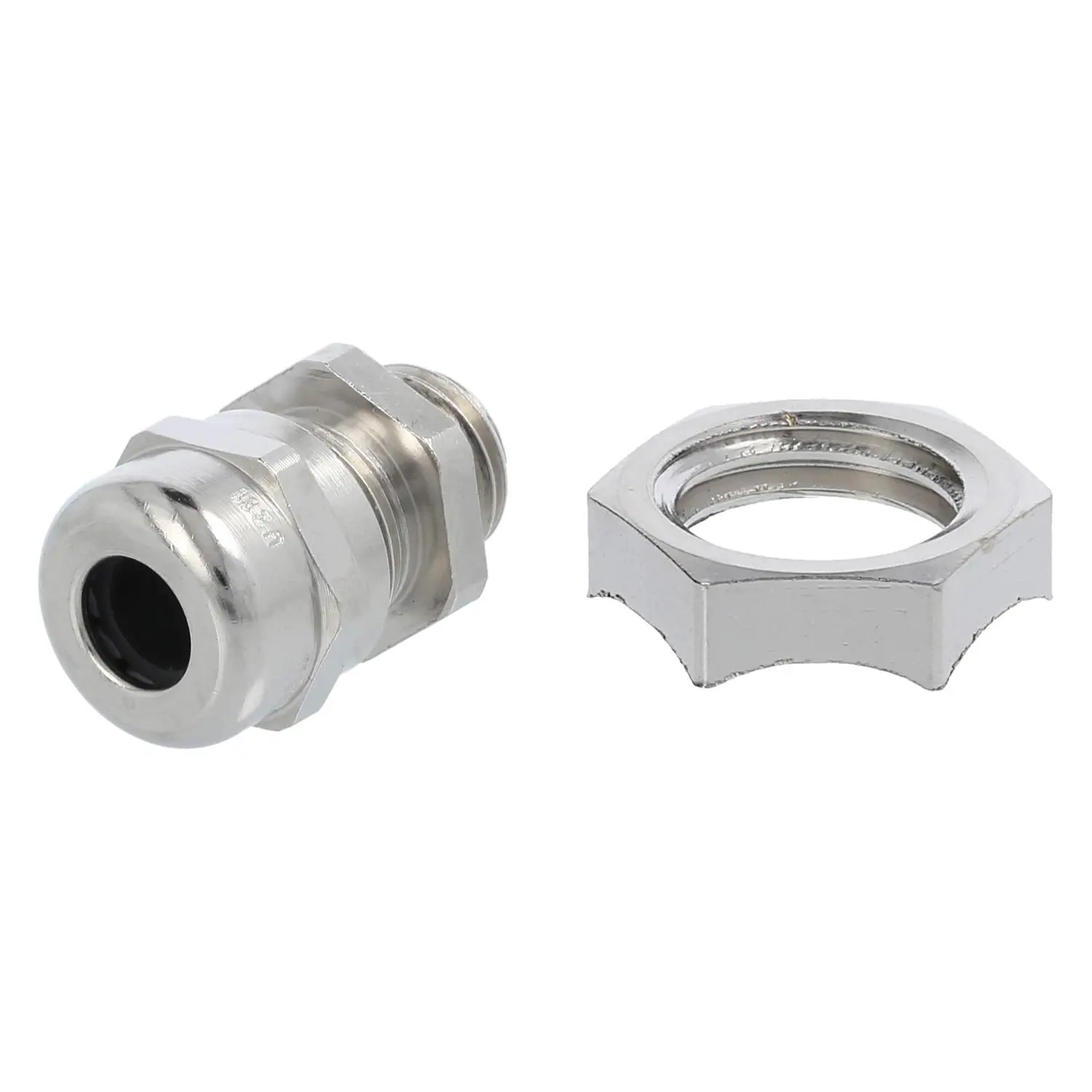 Produktfoto 1 von 59911507K LAPP Verschraubung EMV mit Gegenmutter M12x1,5 Messing (CuZn) vernickelt Gewindelänge 6,5mm