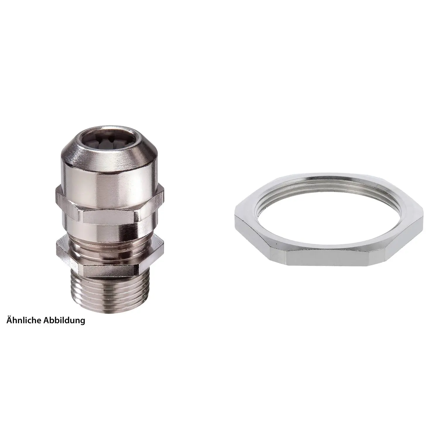 Produktfoto 1 von 59911846K WISKA Verschraubung mit Gegenmutter M40x1,5 lang inkl. O-Ring Messing (CuZn) vernickelt Gewindelänge 15,0mm