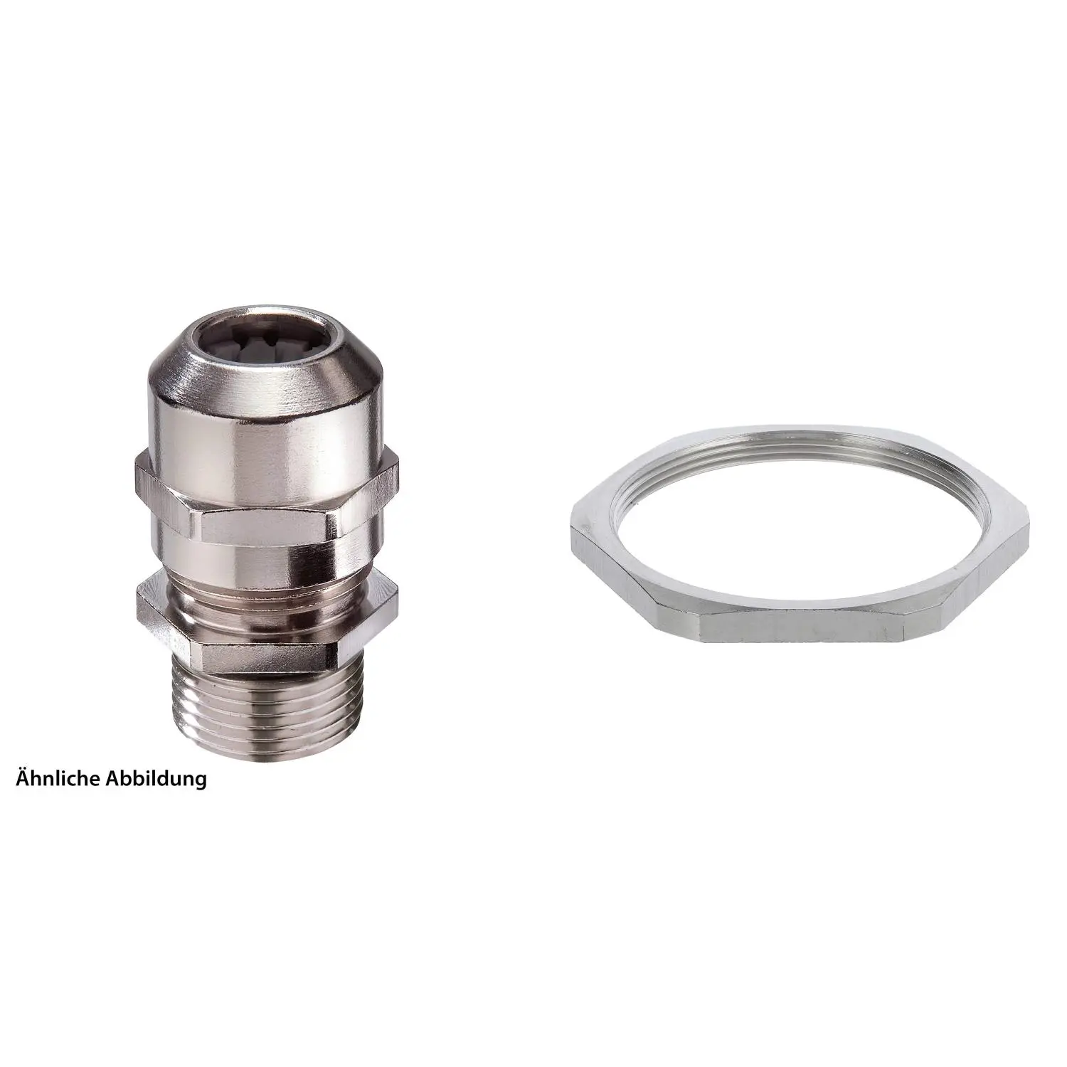 Produktfoto 1 von 59911863K WISKA Verschraubung mit Gegenmutter M63x1,5 lang inkl. O-Ring Messing (CuZn) vernickelt Gewindelänge 15,0mm