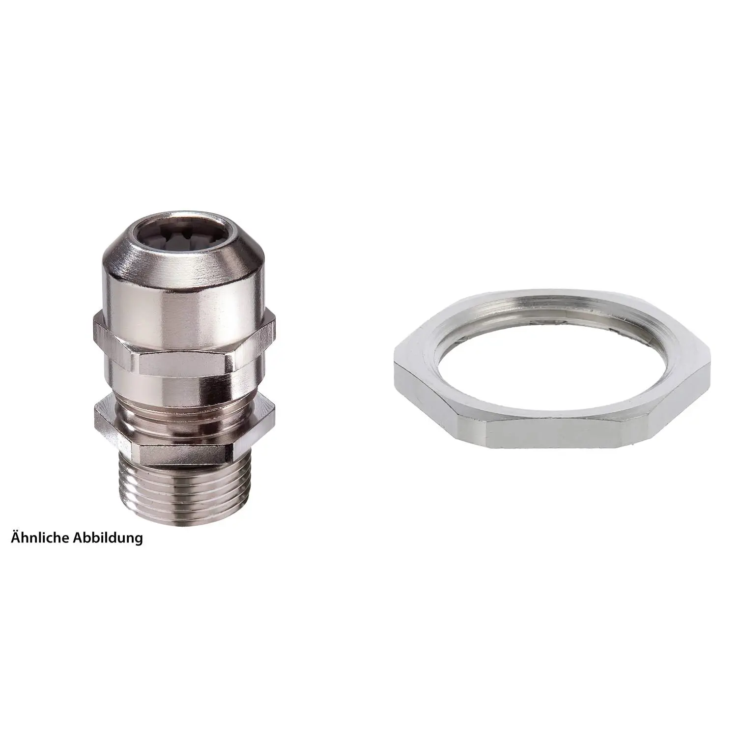 Produktfoto 1 von 59911829K WISKA Verschraubung mit Gegenmutter M25x1,5 lang inkl. O-Ring Messing (CuZn) vernickelt Gewindelänge 12,0mm