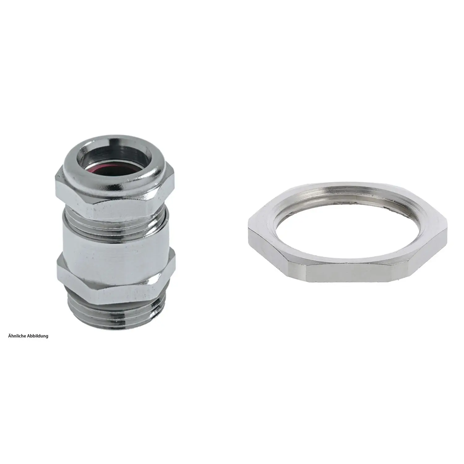 Produktfoto 1 von 59911825K LAPP Verschraubung mit Gegenmutter M25x1,5 druckwasserdichte Messing (CuZn) vernickelt Gewindelänge 7,0mm