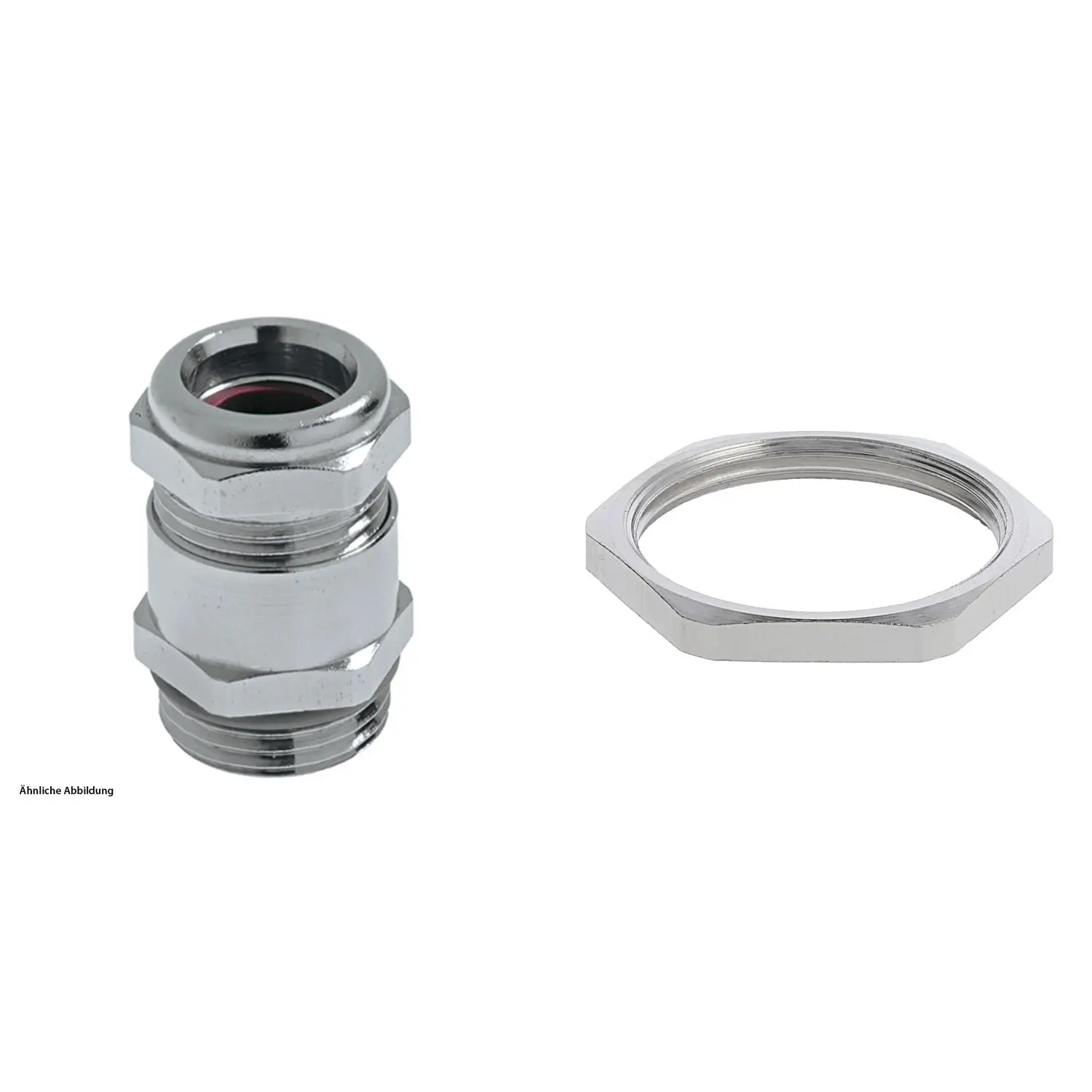 Produktfoto 1 von 59911836K LAPP Verschraubung mit Gegenmutter M32x1,5 druckwasserdichte Messing (CuZn) vernickelt Gewindelänge 8,0mm
