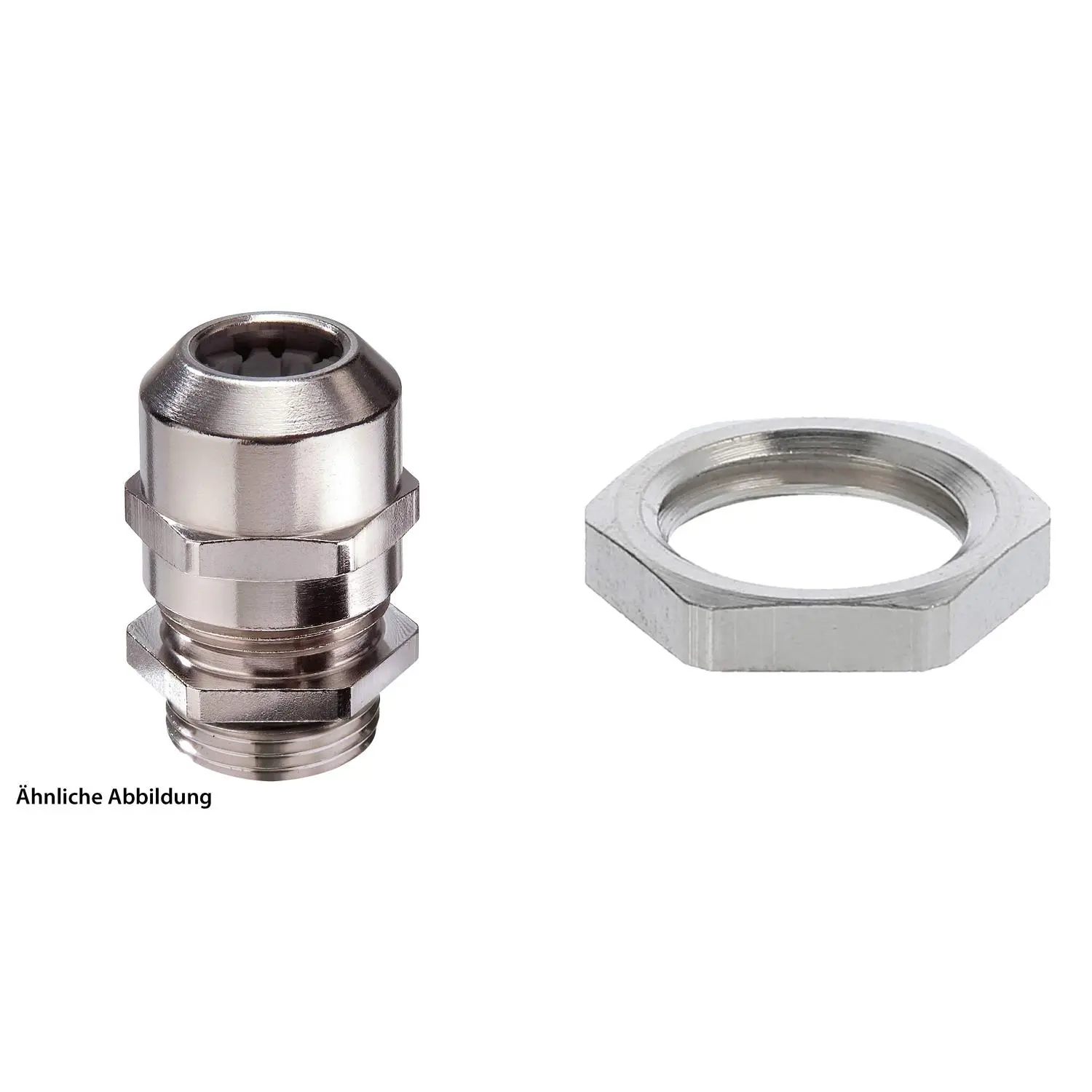 59911792K WISKA Verschraubung mit Gegenmutter M12x1,5 inkl. O-Ring Messing (CuZn) vernickelt Gewindelänge 5,0mm