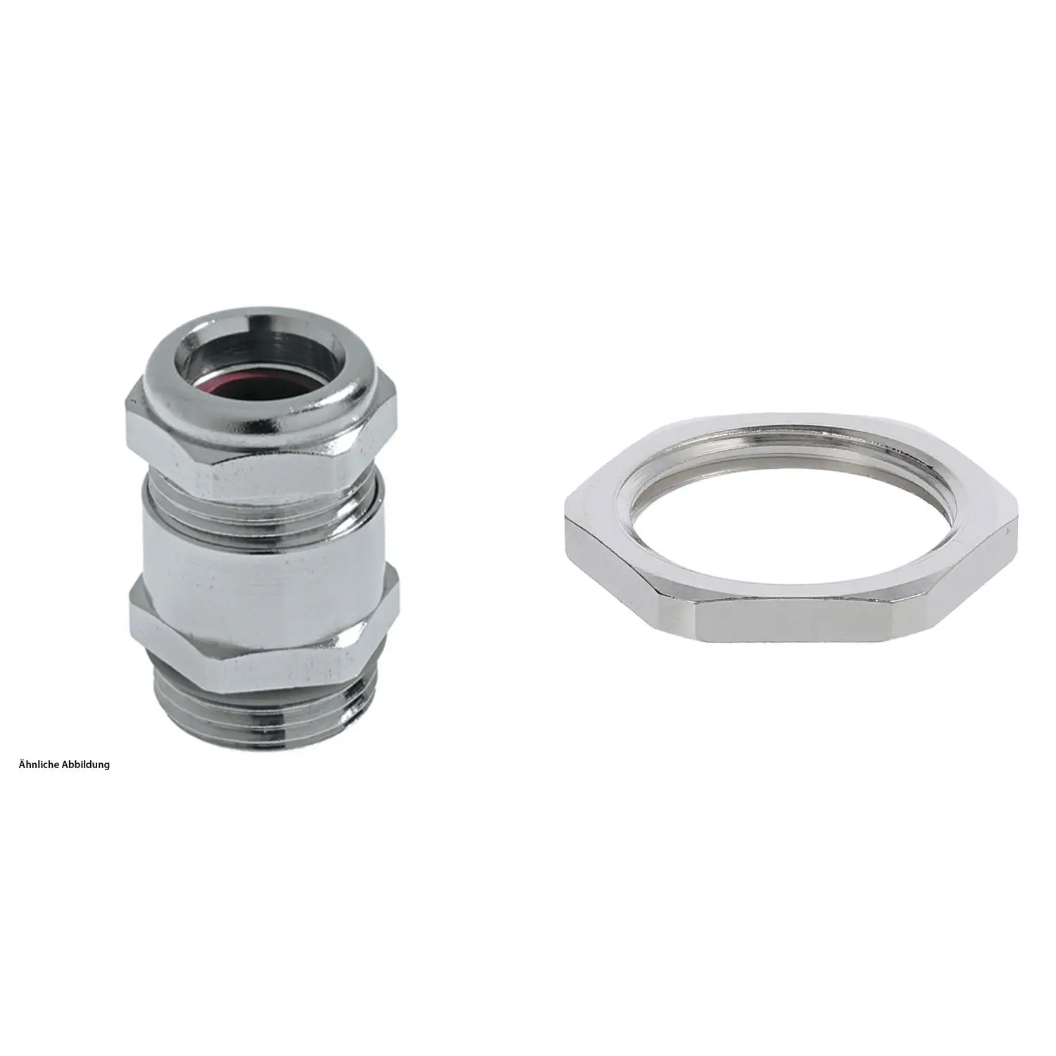 Produktfoto 1 von 59911815K LAPP Verschraubung mit Gegenmutter M20x1,5 druckwasserdichte Messing (CuZn) vernickelt Gewindelänge 6,0mm
