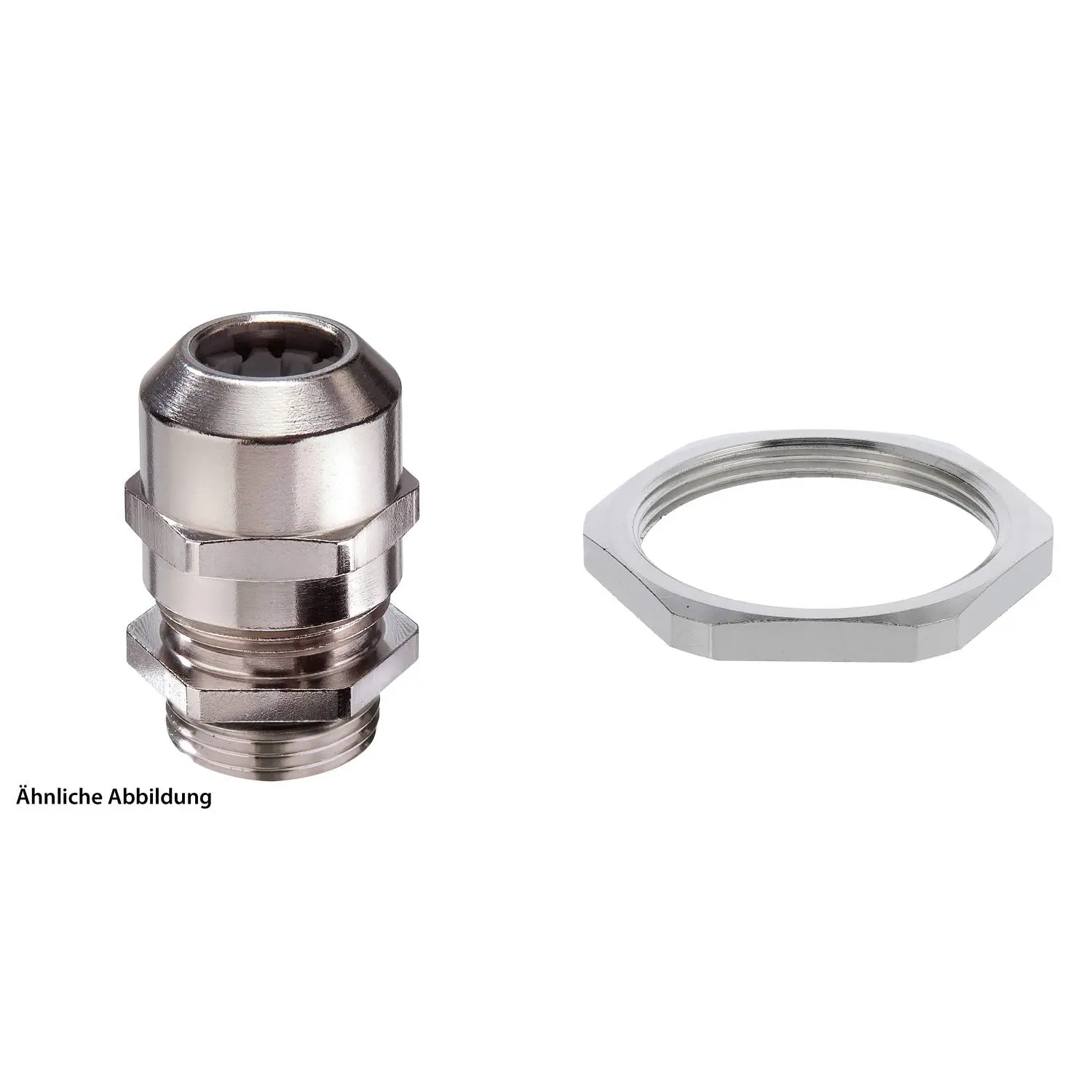 Produktfoto 1 von 59911845K WISKA Verschraubung mit Gegenmutter M40x1,5 inkl. O-Ring Messing (CuZn) vernickelt Gewindelänge 8,0mm