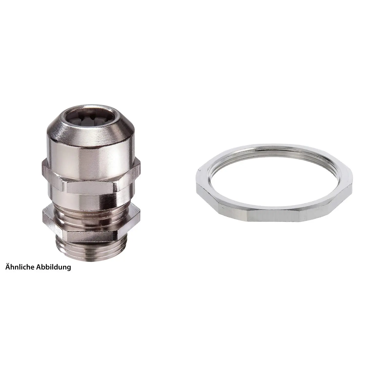 Produktfoto 1 von 59911854K WISKA Verschraubung mit Gegenmutter M50x1,5 inkl. O-Ring Messing (CuZn) vernickelt Gewindelänge 9,0mm