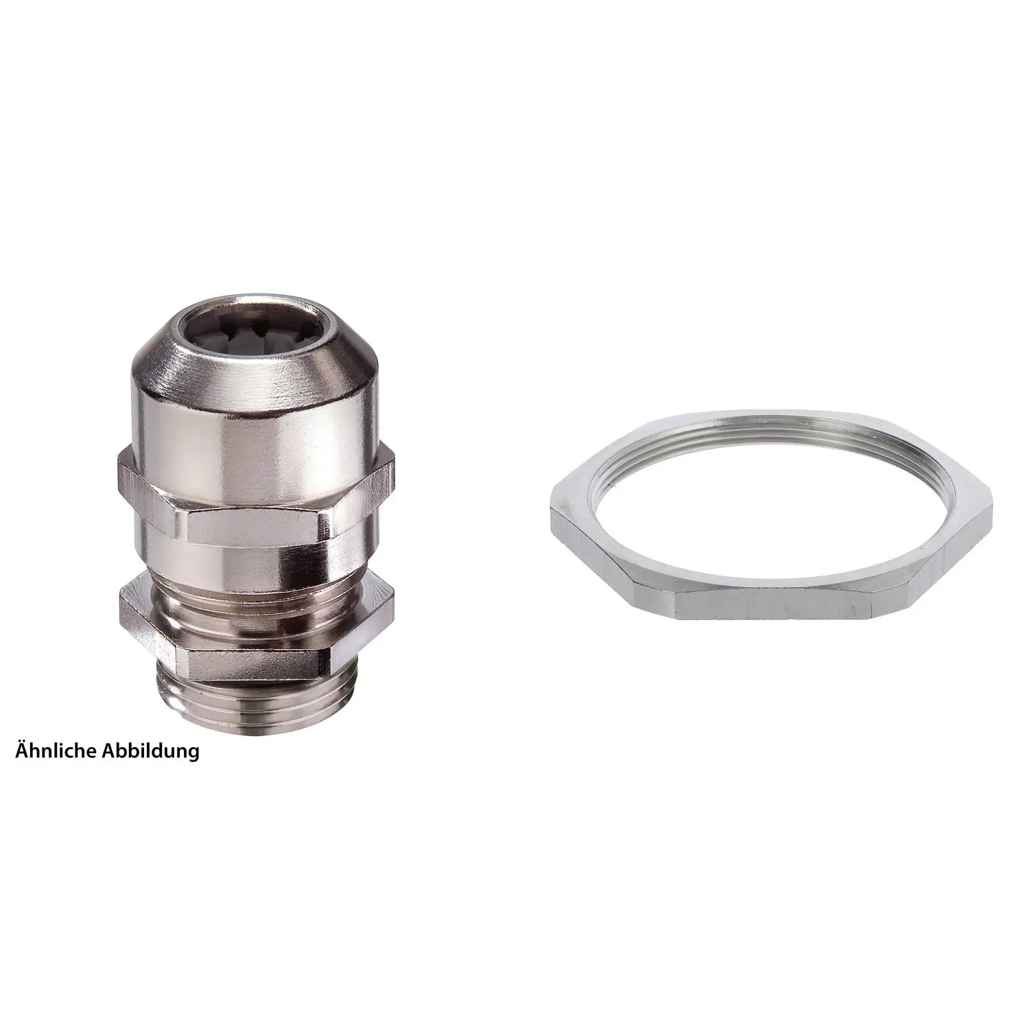 Produktfoto 1 von 59911862K WISKA Verschraubung mit Gegenmutter M63x1,5 inkl. O-Ring Messing (CuZn) vernickelt Gewindelänge 10,0mm