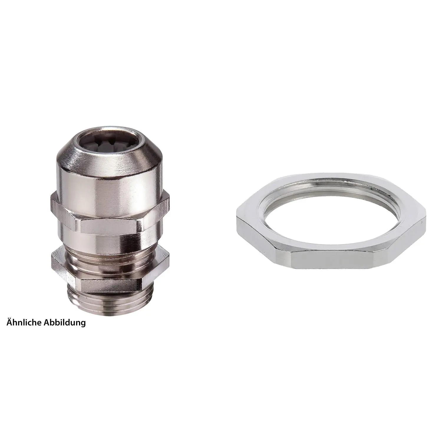 59911817K WISKA Verschraubung mit Gegenmutter M20x1,5 inkl. O-Ring Messing (CuZn) vernickelt Gewindelänge 6,0mm