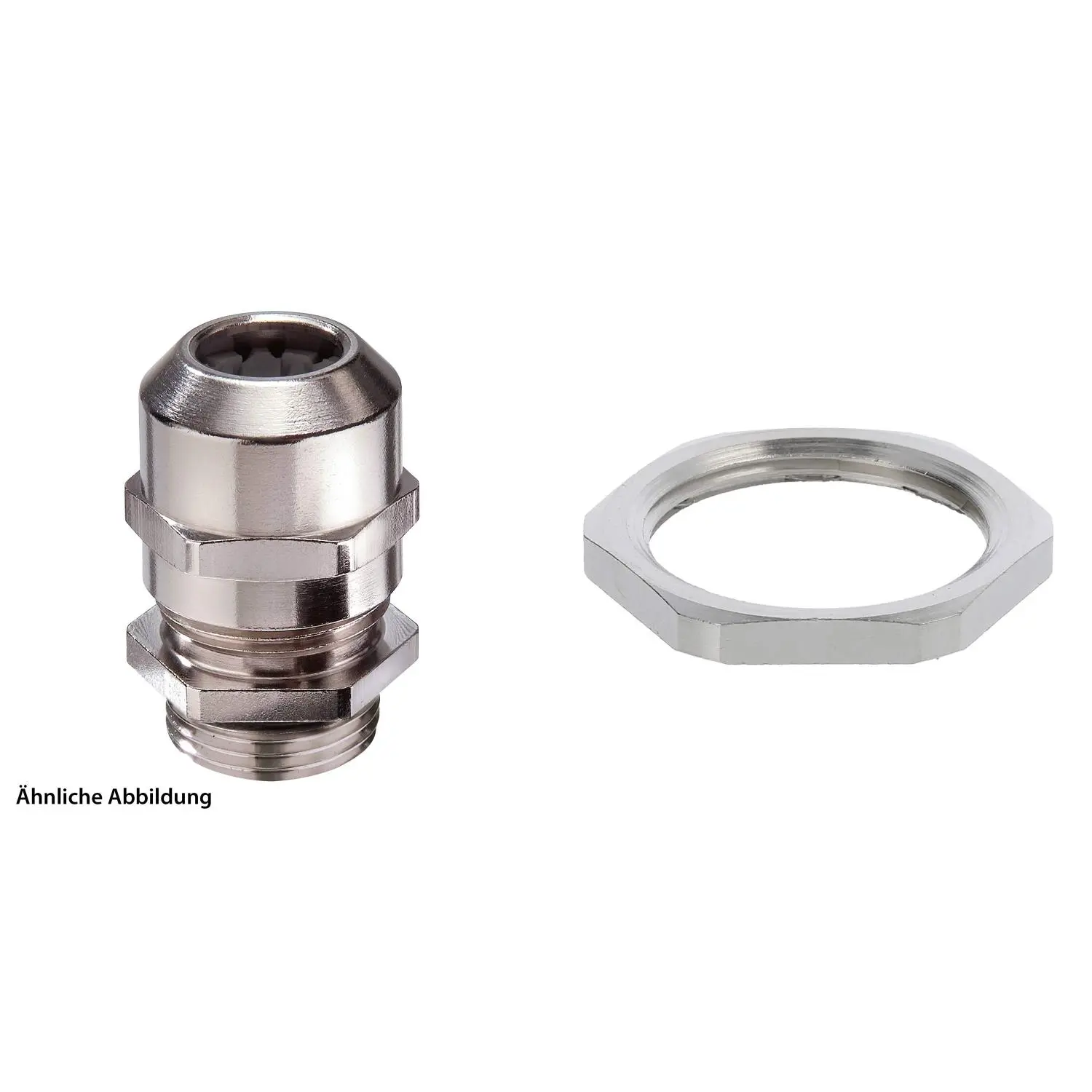 59911827K WISKA Verschraubung mit Gegenmutter M25x1,5 inkl. O-Ring Messing (CuZn) vernickelt Gewindelänge 7,0mm