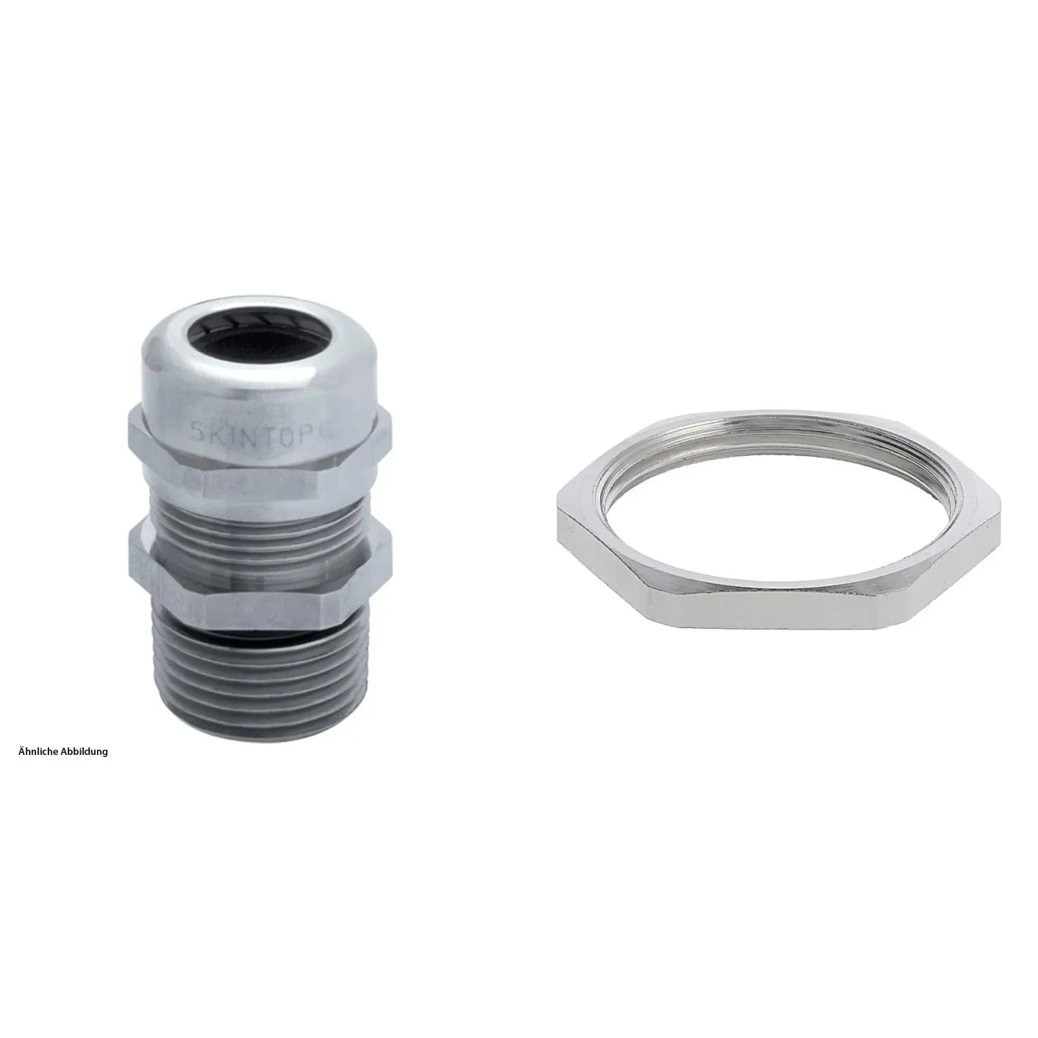 Produktfoto 1 von 59911839K LAPP Verschraubung mit Gegenmutter M32x1,5 lang Messing (CuZn) vernickelt Gewindelänge 15,0mm