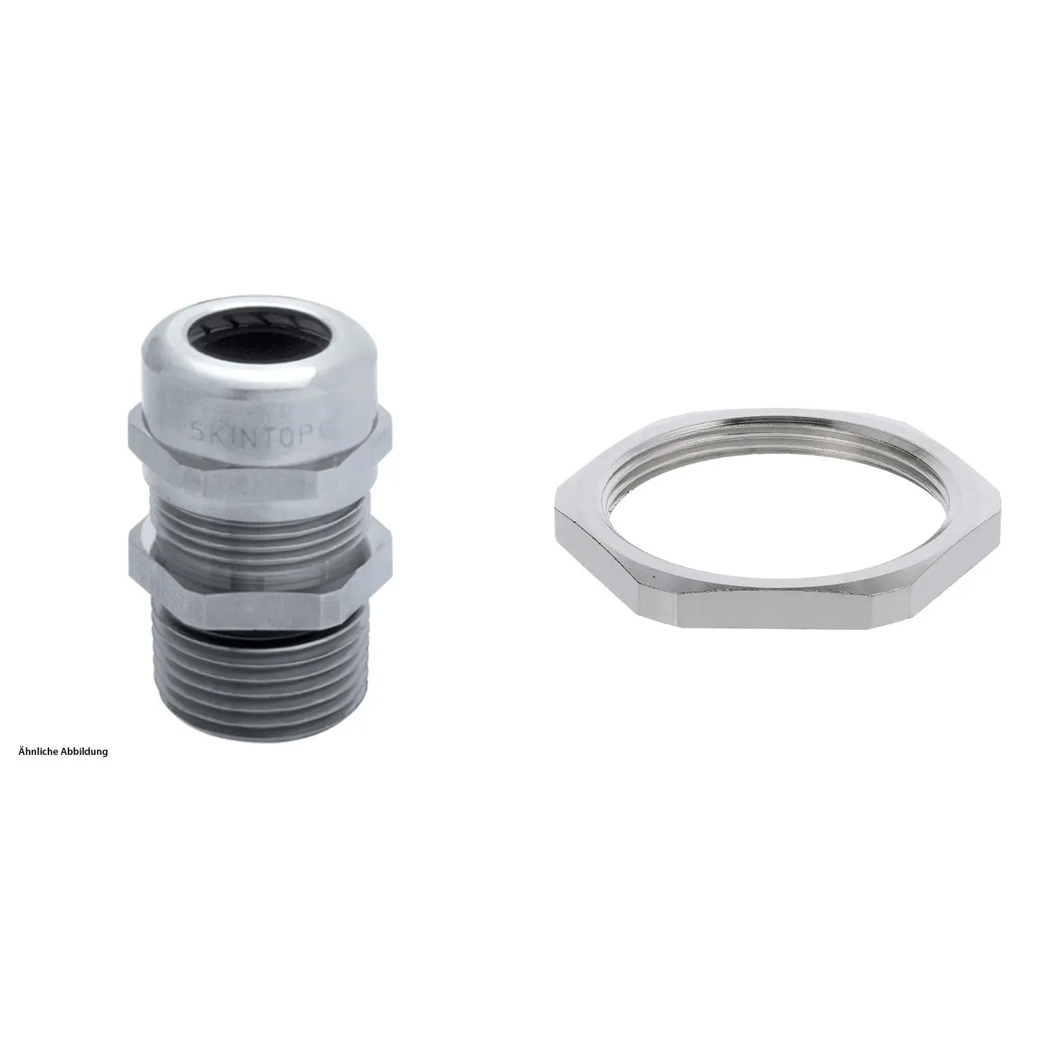 Produktfoto 1 von 59911847K LAPP Verschraubung mit Gegenmutter M40x1,5 lang Messing (CuZn) vernickelt Gewindelänge 15,0mm