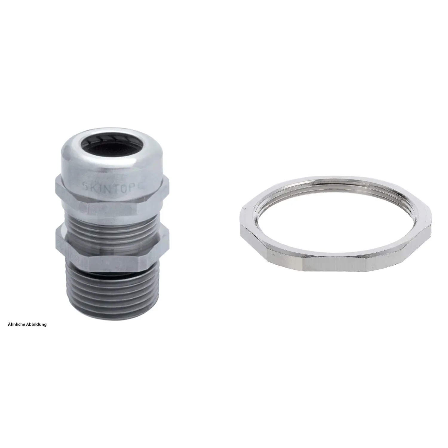 Produktfoto 1 von 59911856K LAPP Verschraubung mit Gegenmutter M50x1,5 lang Messing (CuZn) vernickelt Gewindelänge 15,0mm