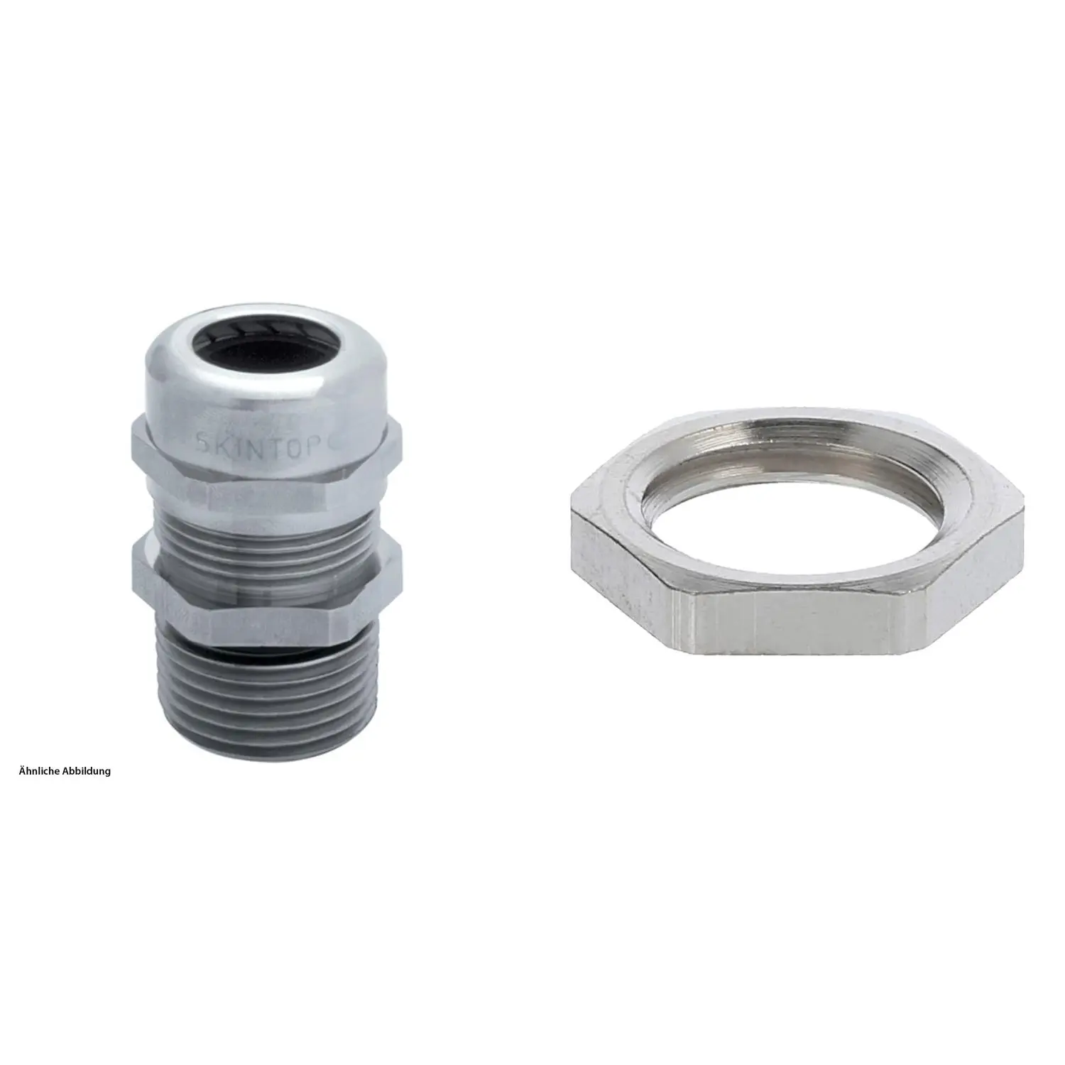 Produktfoto 1 von 59911794K LAPP Verschraubung mit Gegenmutter M12x1,5 lang Messing (CuZn) vernickelt Gewindelänge 12,0mm