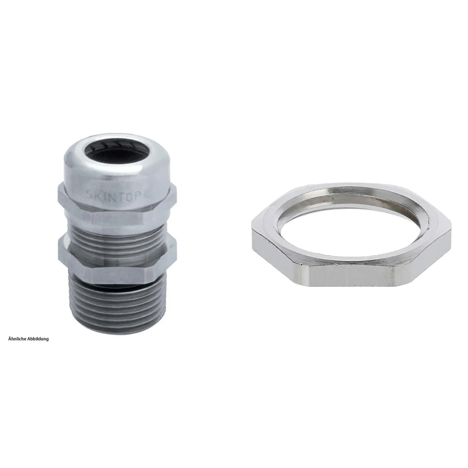 Produktfoto 1 von 59911805K LAPP Verschraubung mit Gegenmutter M16x1,5 lang Messing (CuZn) vernickelt Gewindelänge 12,0mm