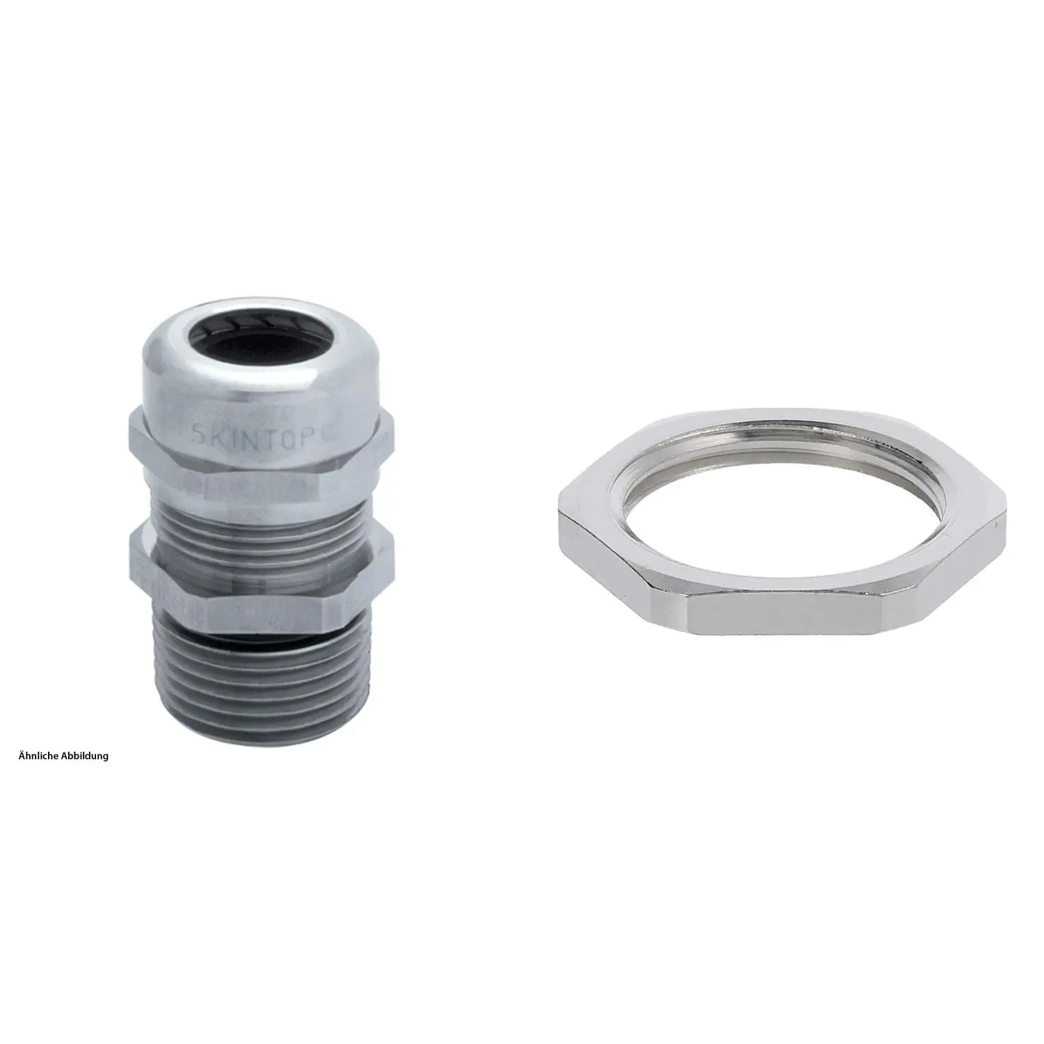 Produktfoto 1 von 59911819K LAPP Verschraubung mit Gegenmutter M20x1,5 lang Messing (CuZn) vernickelt Gewindelänge 12,0mm