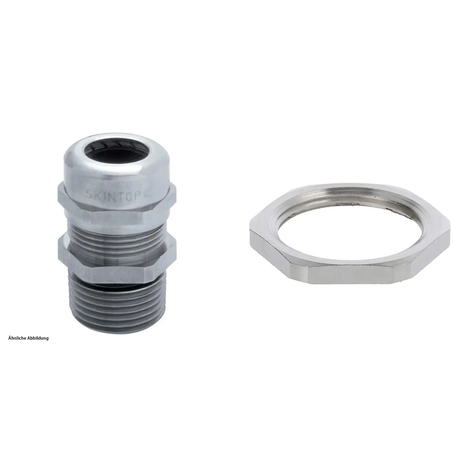 Produktfoto 1 von 59911830K LAPP Verschraubung mit Gegenmutter M25x1,5 lang Messing (CuZn) vernickelt Gewindelänge 12,0mm