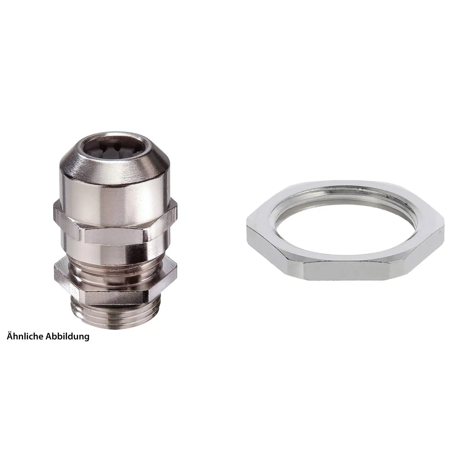 Produktfoto 1 von 59911983K WISKA Verschraubung niedrige Temperatur mit Gegenmutter M20x1,5 inkl. O-Ring Messing (CuZn) vernickelt Gewindelänge 6,0mm